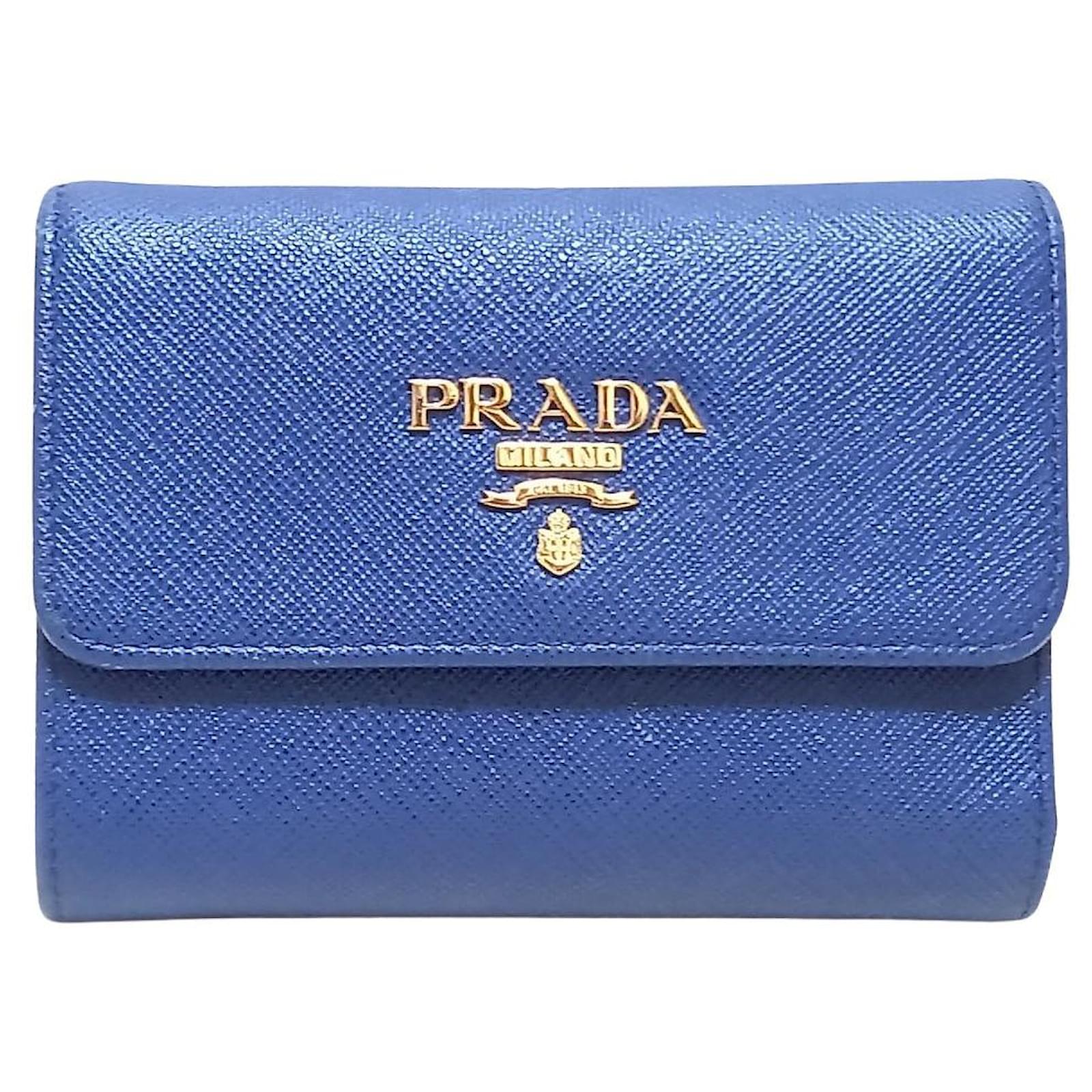 navy blue prada wallet