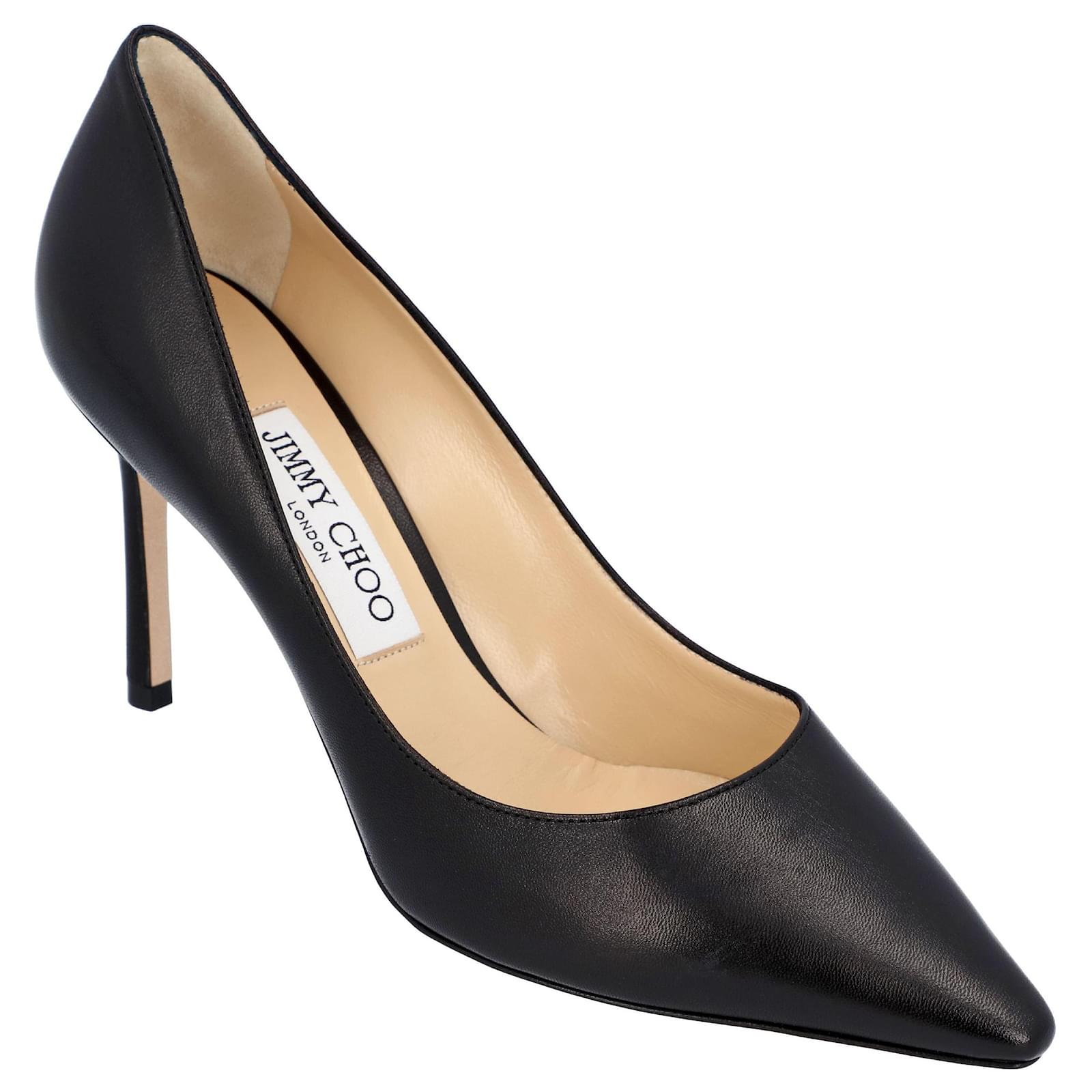 Jimmy Choo Romy pumps in black smooth leather Beige ref.372936 - Joli ...