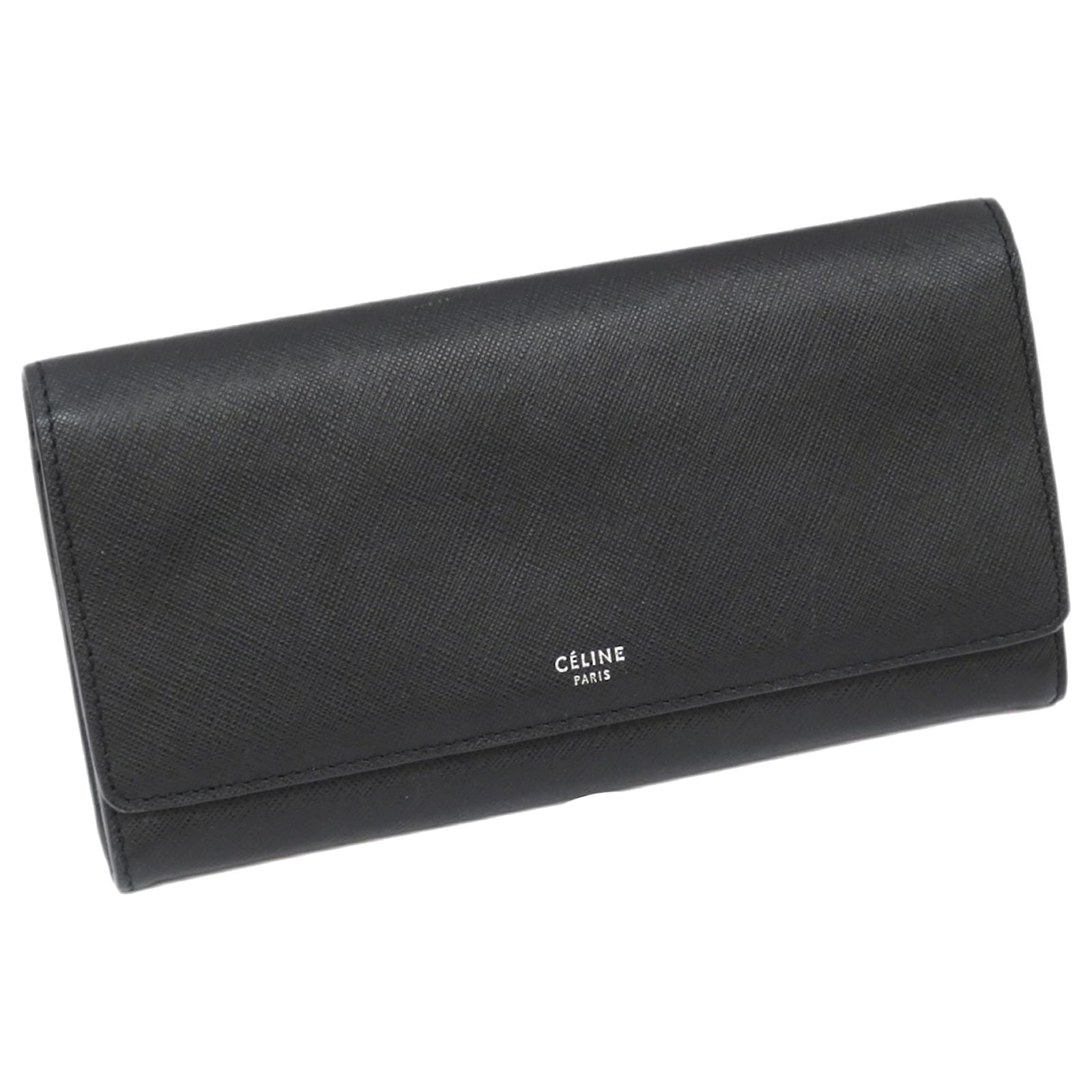 Céline Celine Black Long Strap wallet Leather Pony-style calfskin  ref.680977 - Joli Closet