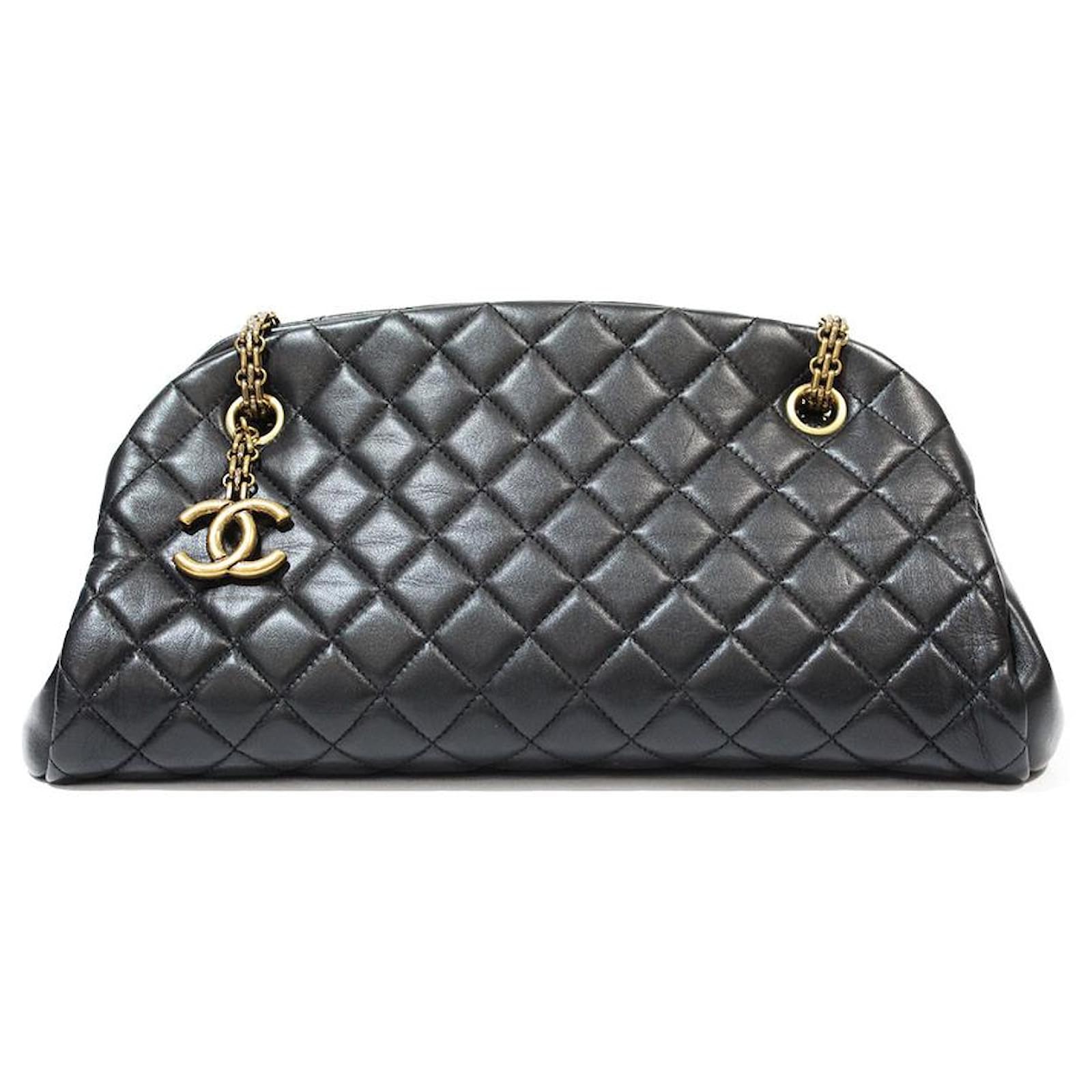 Pre Owned Chanel Black Lambskin Leather All Day Long Bowler Bag
