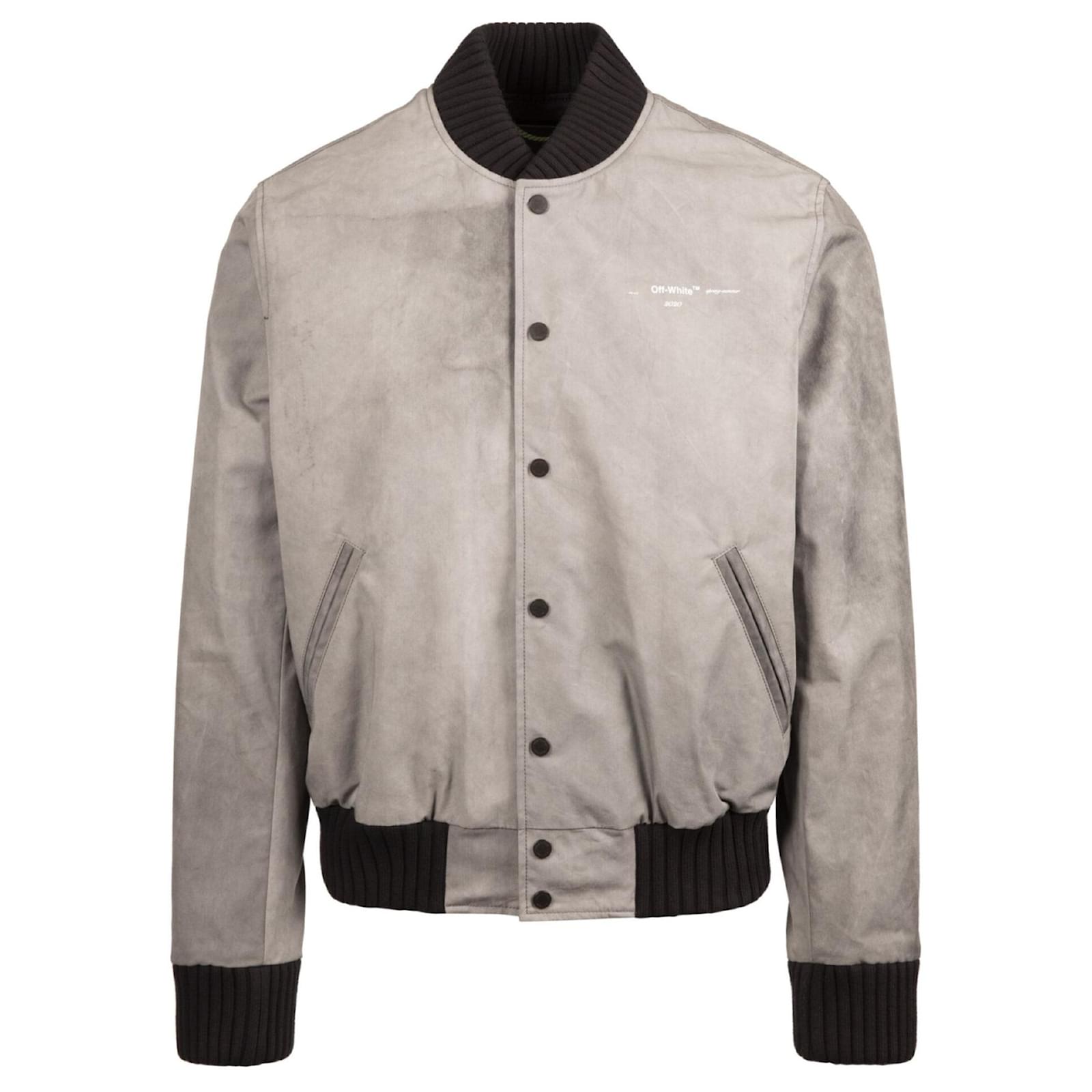 Off-White Varsity Leather Jacket - Farfetch
