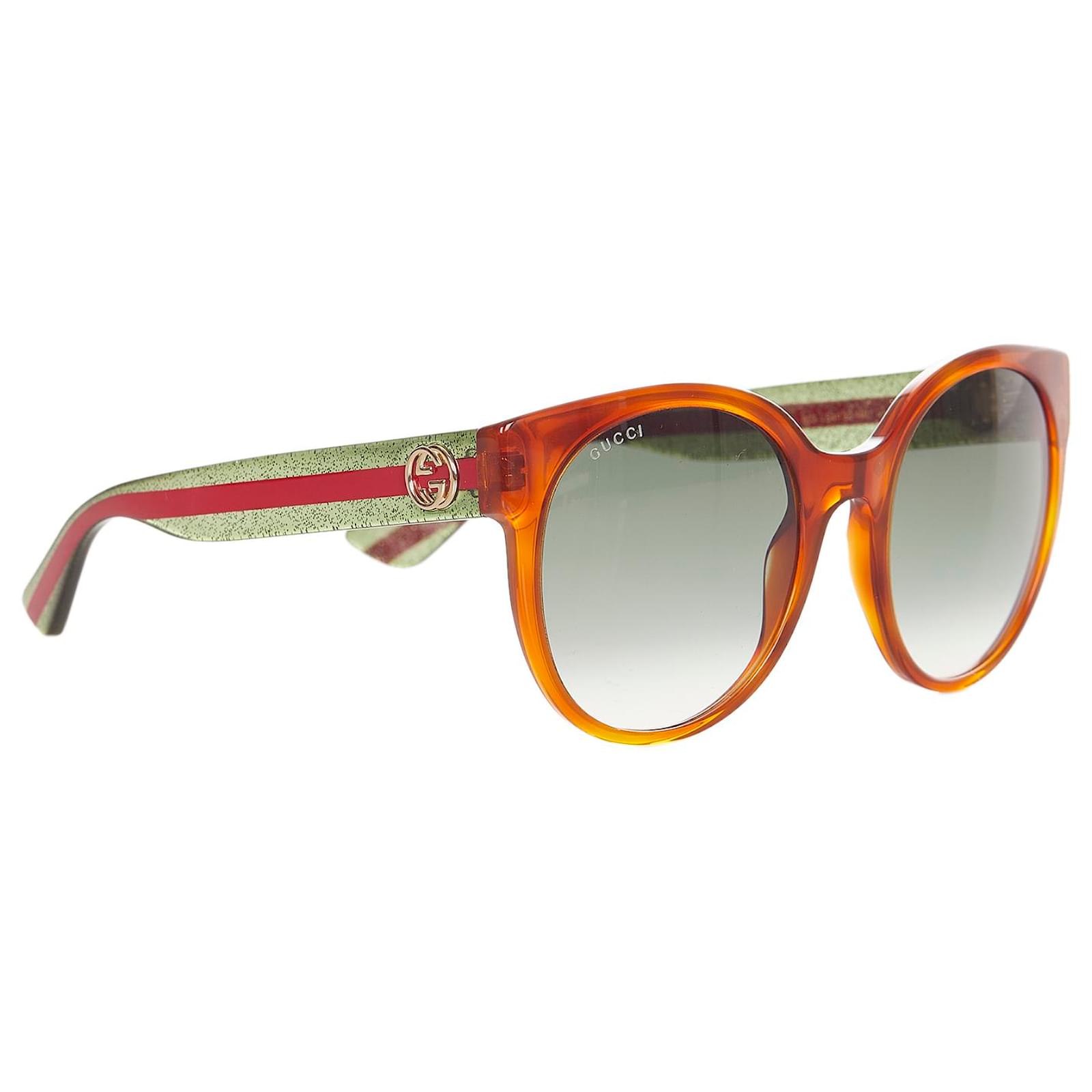 Occhiali da sole colorati tondi Gucci grigi Marrone Grigio Plastica  ref.374762 - Joli Closet