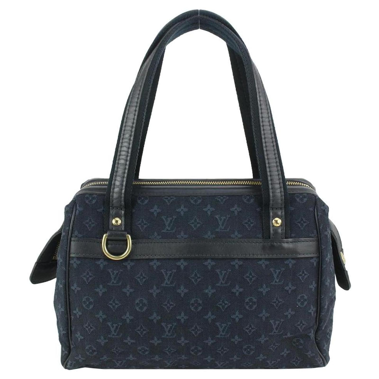 Louis Vuitton Navy Blue Monogram Mini Lin Josephine PM Boston Bag