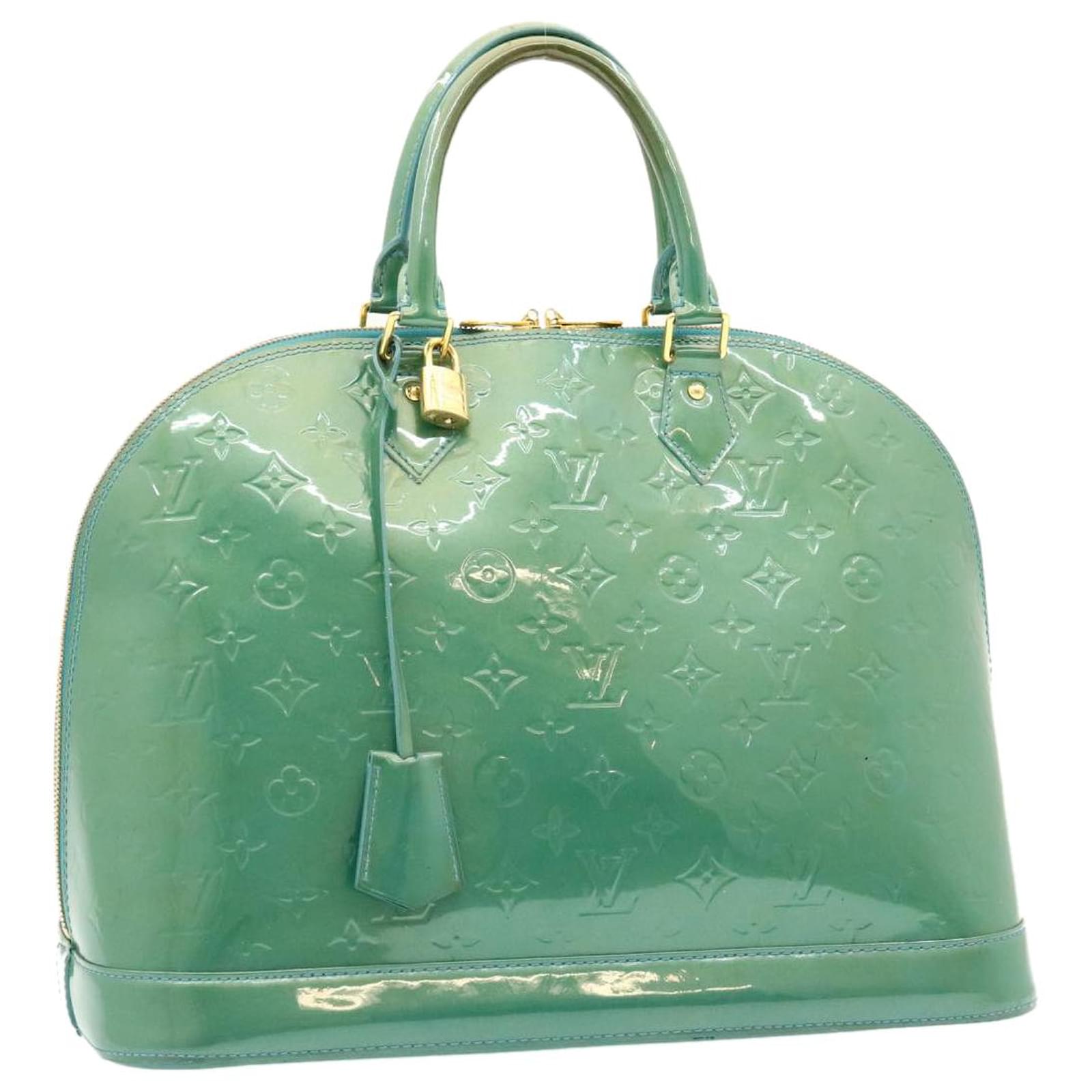 Alma patent leather handbag Louis Vuitton Blue in Patent leather