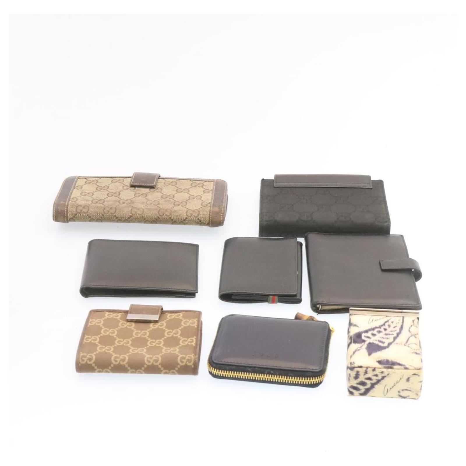 GUCCI Bamboo GG Canvas Cigarette Case Wallet Leather 8Set Brown White Auth  fm550 Cloth ref.375496 - Joli Closet