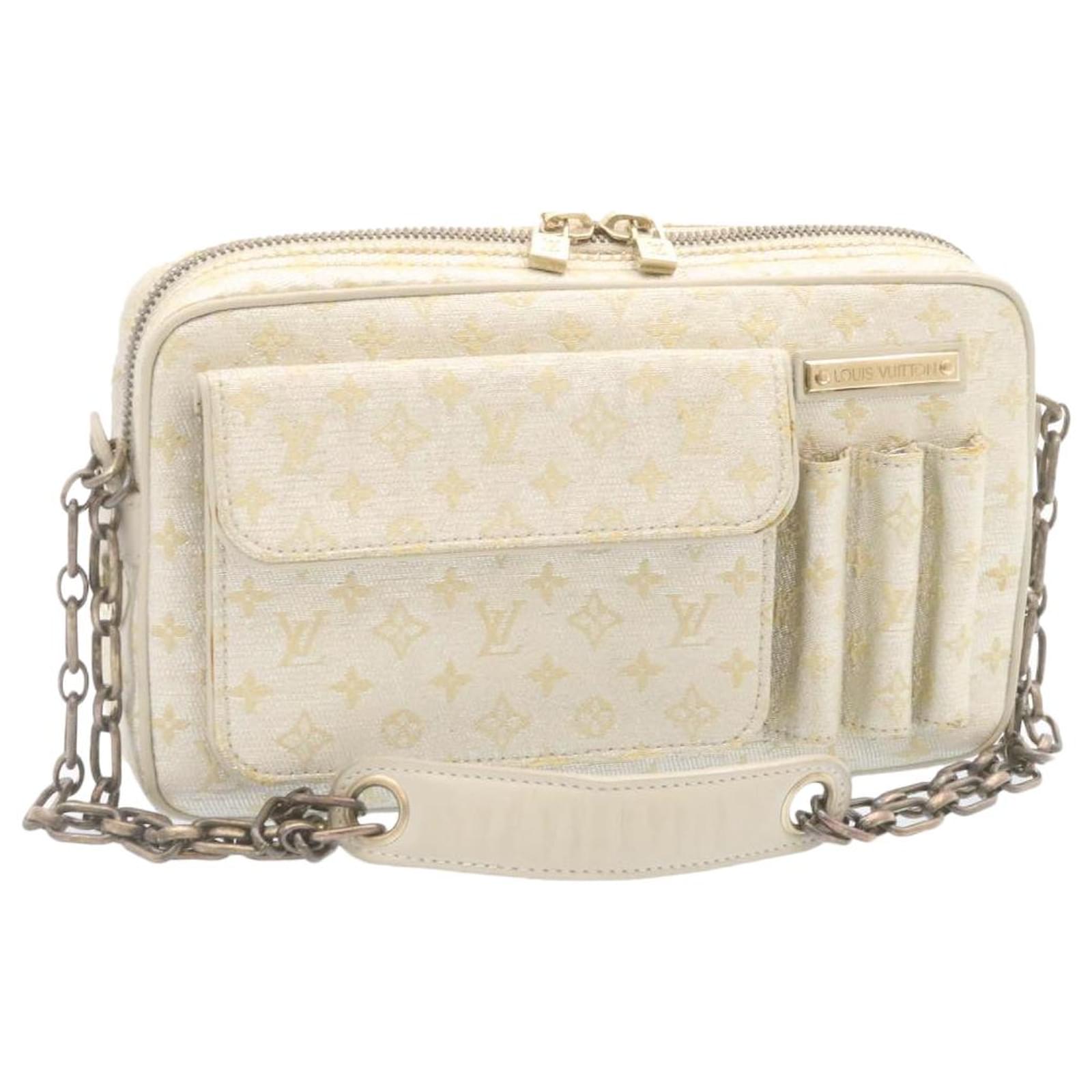 LOUIS VUITTON Monogram Shine coin case canvas Silver Gold