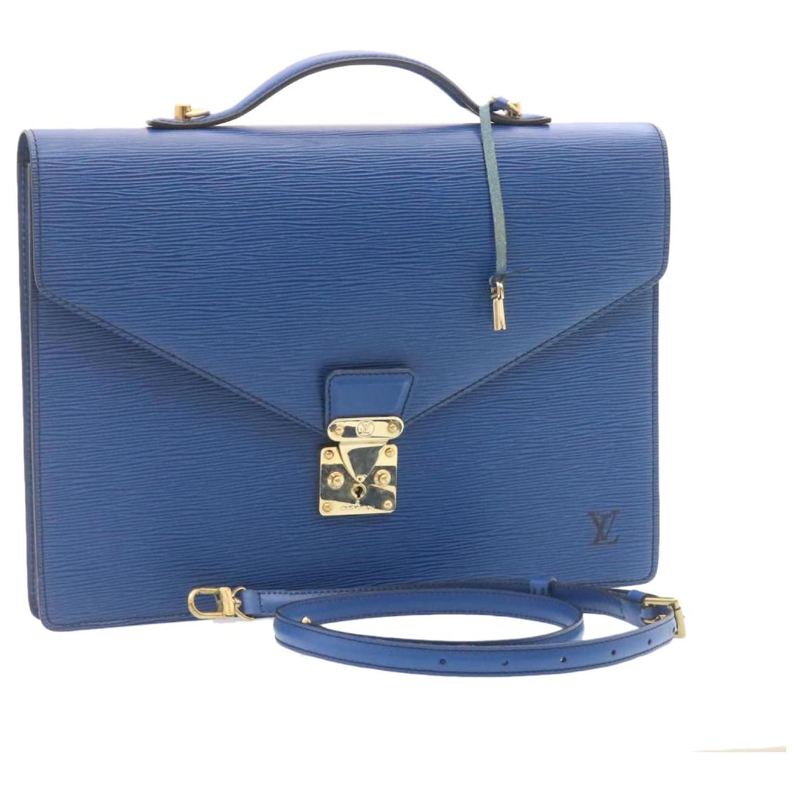 LOUIS VUITTON Epi Porte Document Bandouliere Briefcase Blue M54465 LV Auth  ms001 Leather ref.375620 - Joli Closet