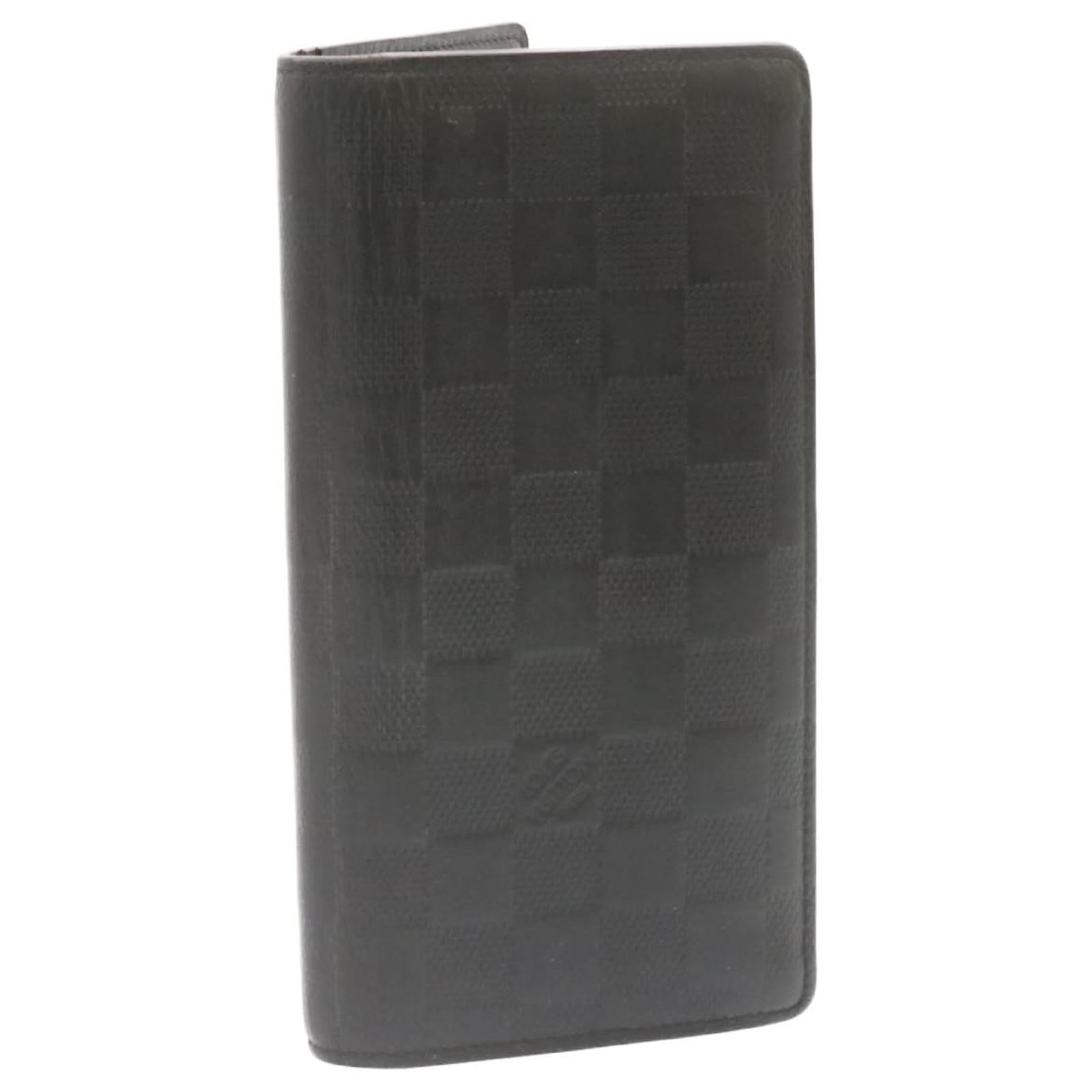 Damier Infini Black Leather Brazza Wallet