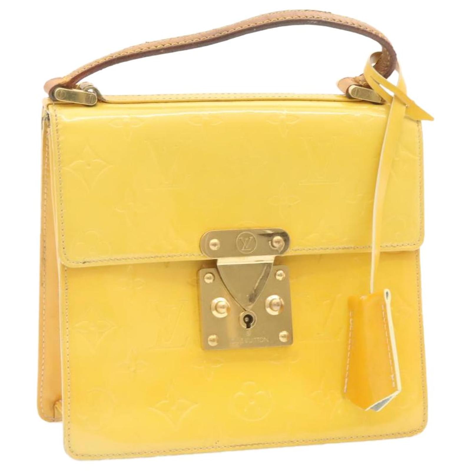 LOUIS VUITTON Monogram Vernis Spring street Hand Bag Yellow M91068