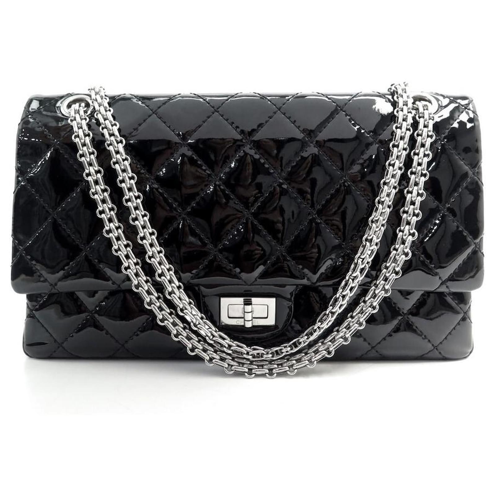 Borsa Chanel 2.55 BANDOULIERE IN VERNICE TRAPUNTATA NERA + BAG BOX Nero  Pelle verniciata ref.375798 - Joli Closet