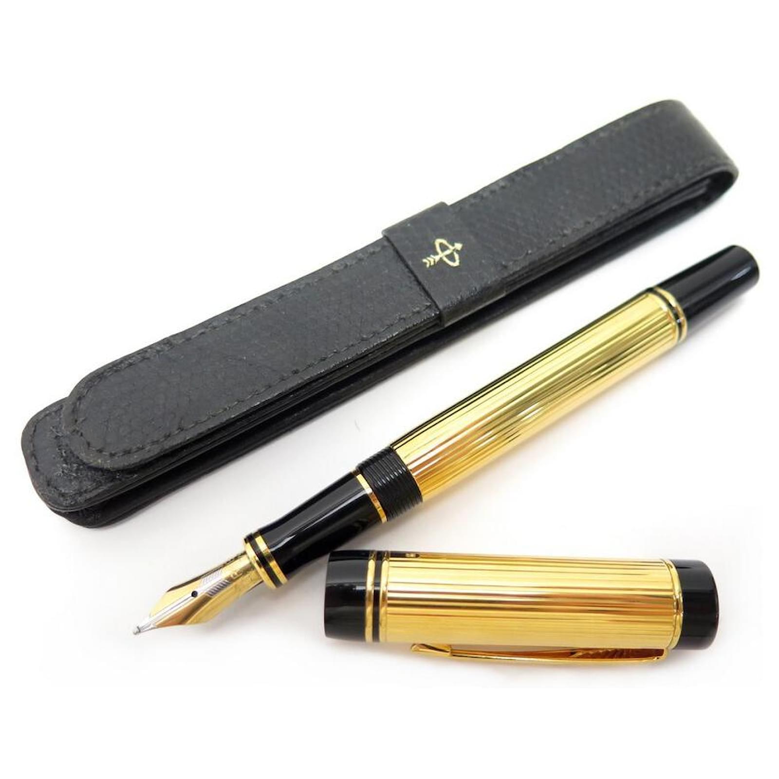 Sans marque - Parure stylo plume et stylo bille métal ciselé doré