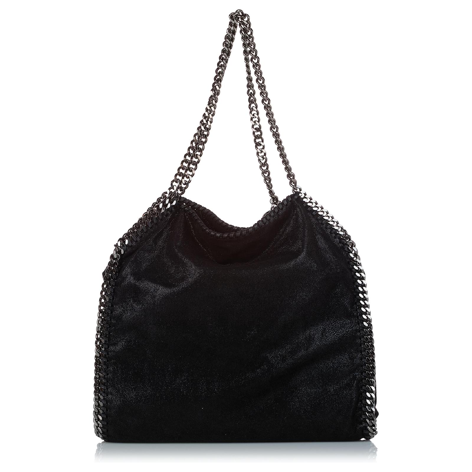 Stella Mc Cartney Stella McCartney Falabella Fold-Over Tote Bag Nera Nero  Metallo Panno ref.376365 - Joli Closet