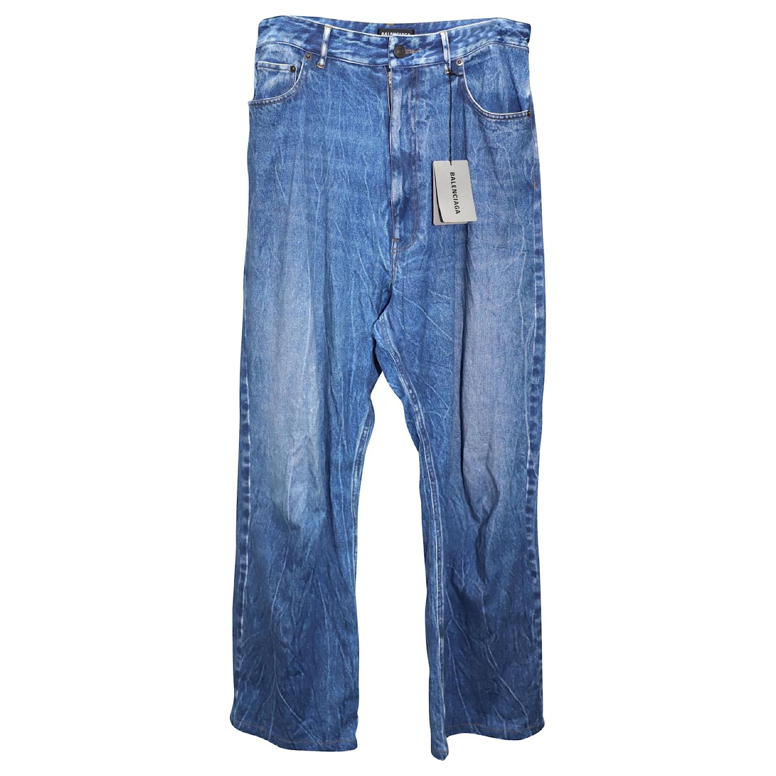 Balenciaga Trompe L'oeil Pants In Blue Cotton ref.377317 - Joli Closet