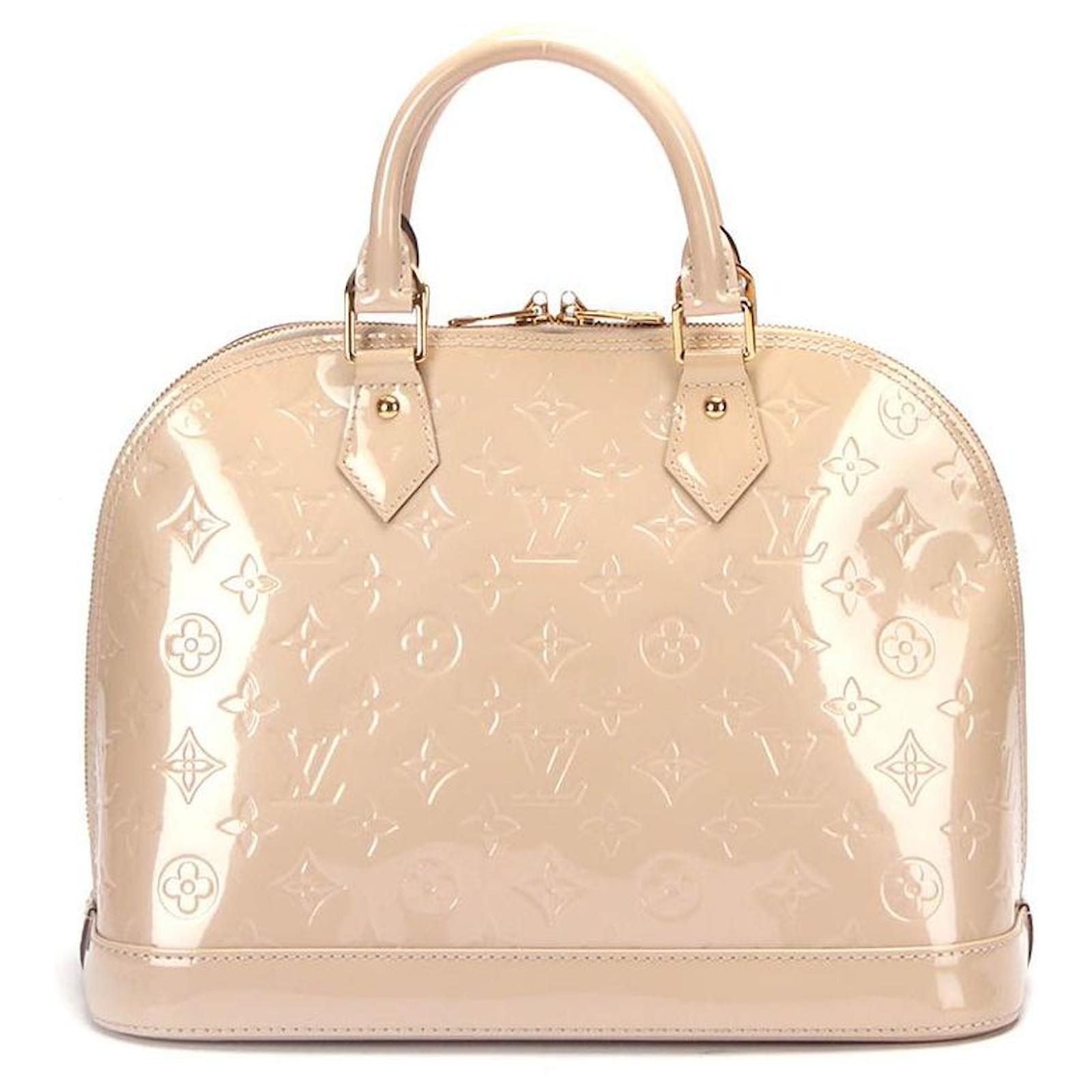Alma patent leather handbag Louis Vuitton Beige in Patent leather