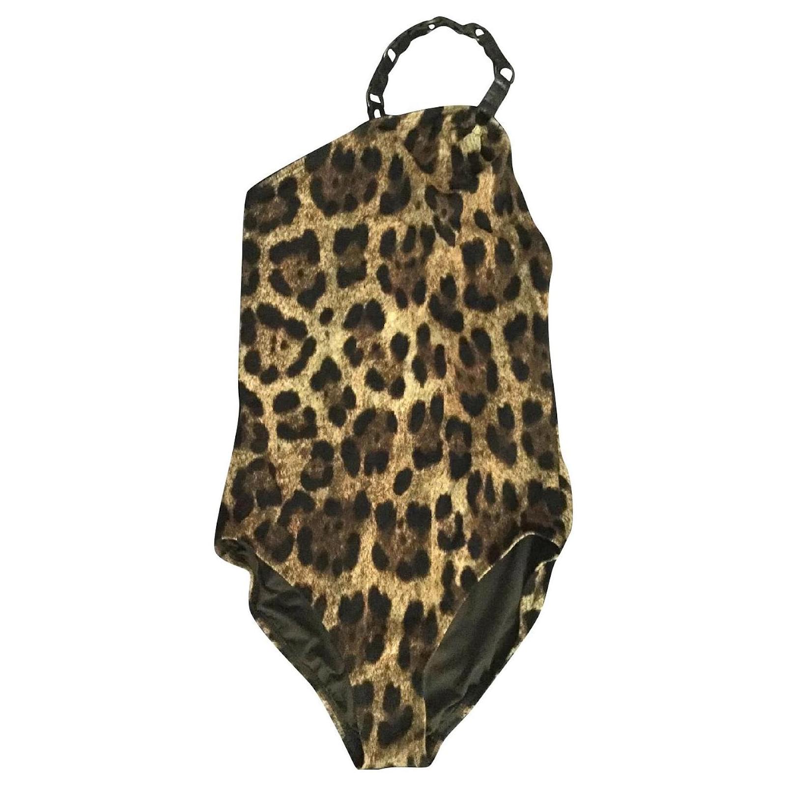 Michael Kors Swimwear Leopard print Leather Metal Elastane Nylon ref ...