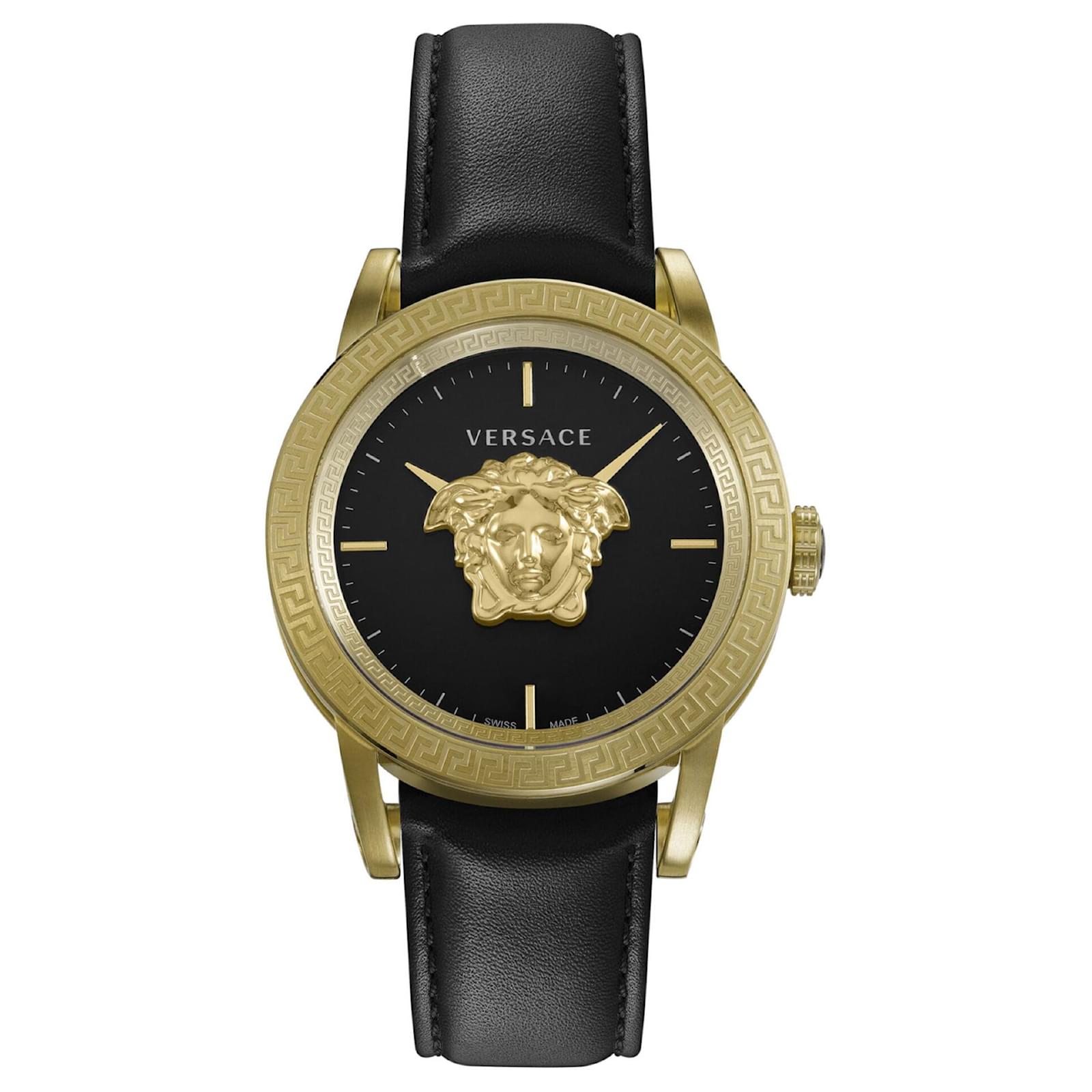 Versace Palazzo Empire Leather Watch Golden Metallic ref.377996 - Joli ...