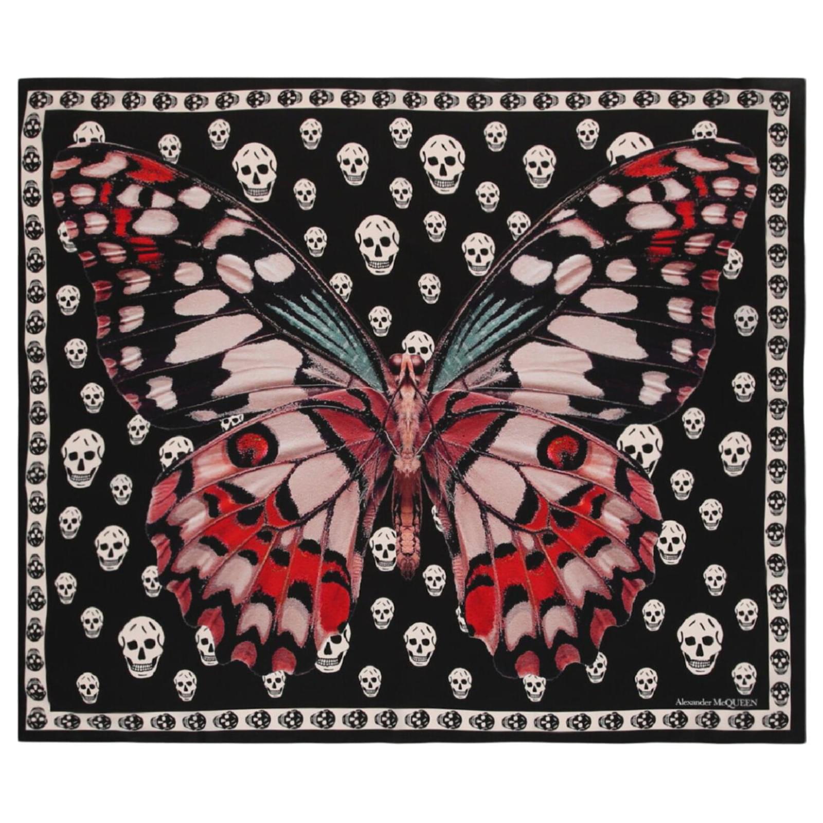 Alexander Mcqueen Giant Butterfly and Skull Scarf Silk ref.378066 - Joli  Closet