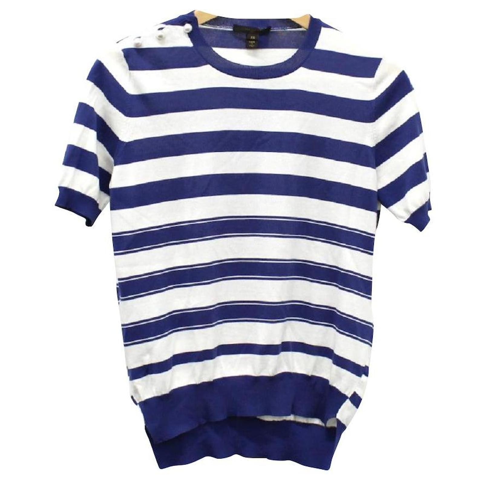 Used] LOUIS VUITTON Shirt Knit 100% Cotton Border Blue White Notation Size  XS ref.378227 - Joli Closet