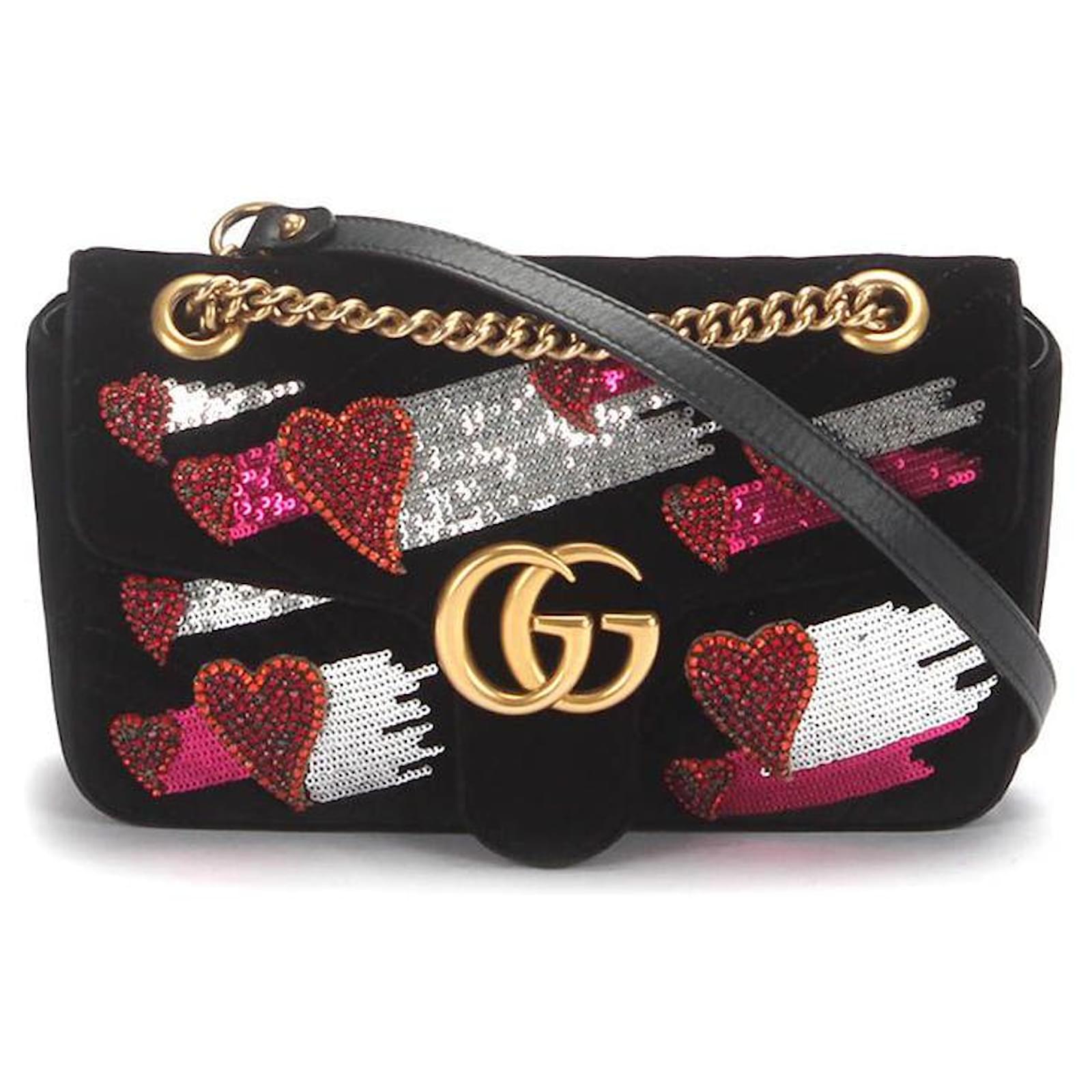 Gucci borsa a secchiello gg marmont mini con paillettes - rosa farfetch -  Stileo.it