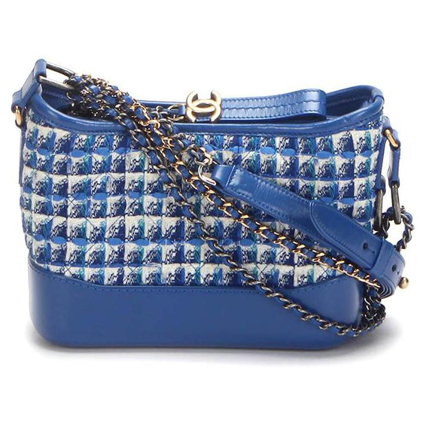 Chanel Small Gabrielle Tweed Shoulder Bag in blue canvas Cloth ref.378786 -  Joli Closet