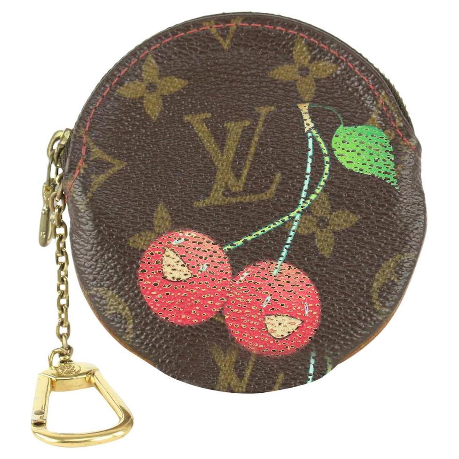 Louis Vuitton Monedero redondo Takashi Murakami Cherries Porte Monnaie  Cuero ref.379006 - Joli Closet