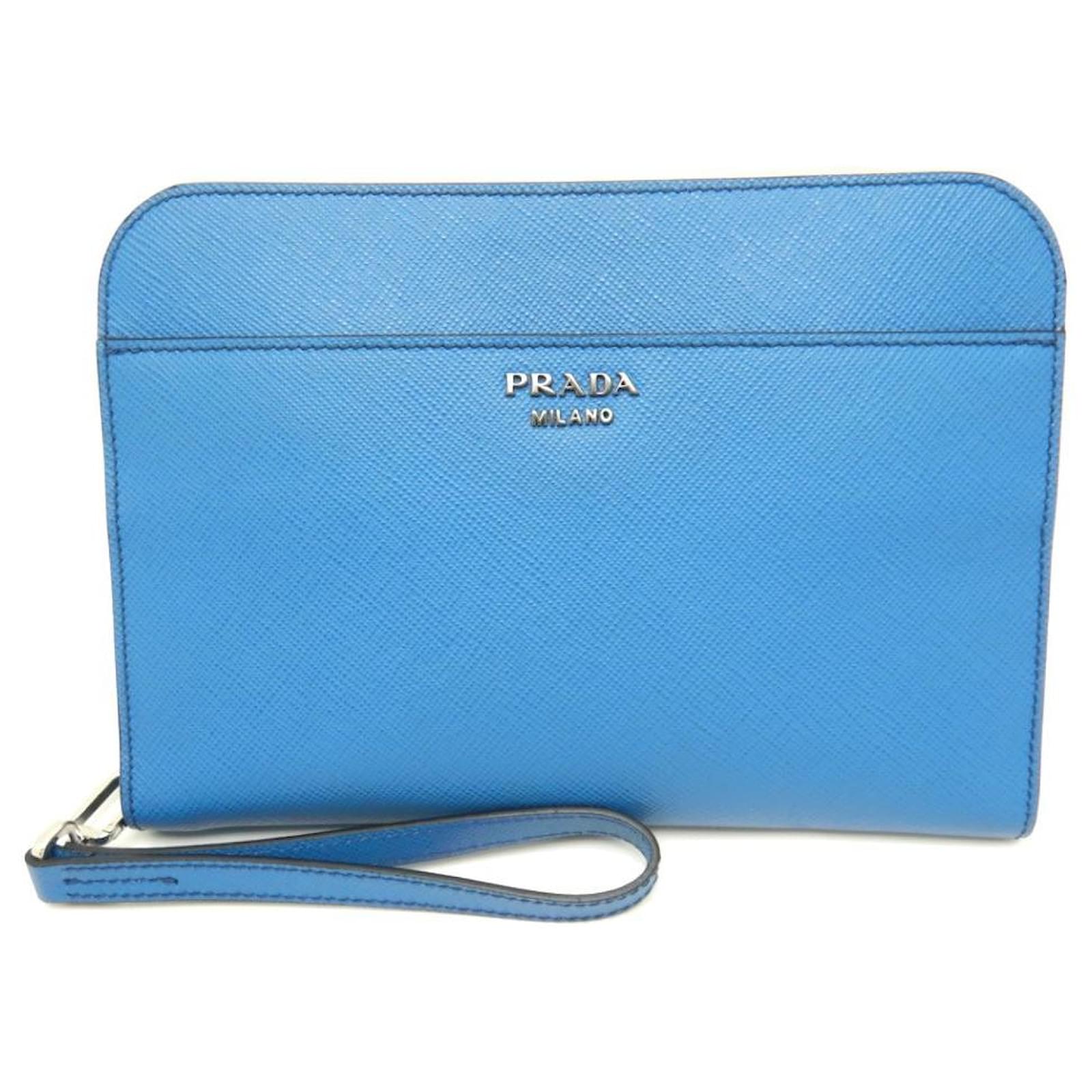 Used] Prada PRADA 2VF025 Clutch bag Saffiano COBALTO Blue / 058811 Leather   - Joli Closet