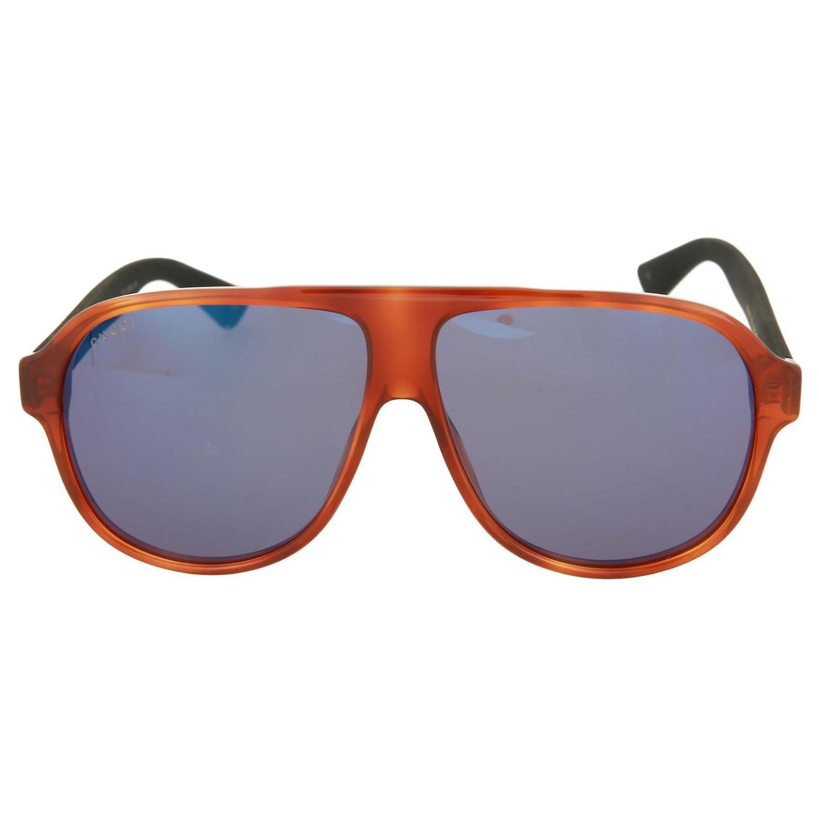 Gucci Occhiali da sole in acetato con montatura a D Marrone ref.379334 -  Joli Closet