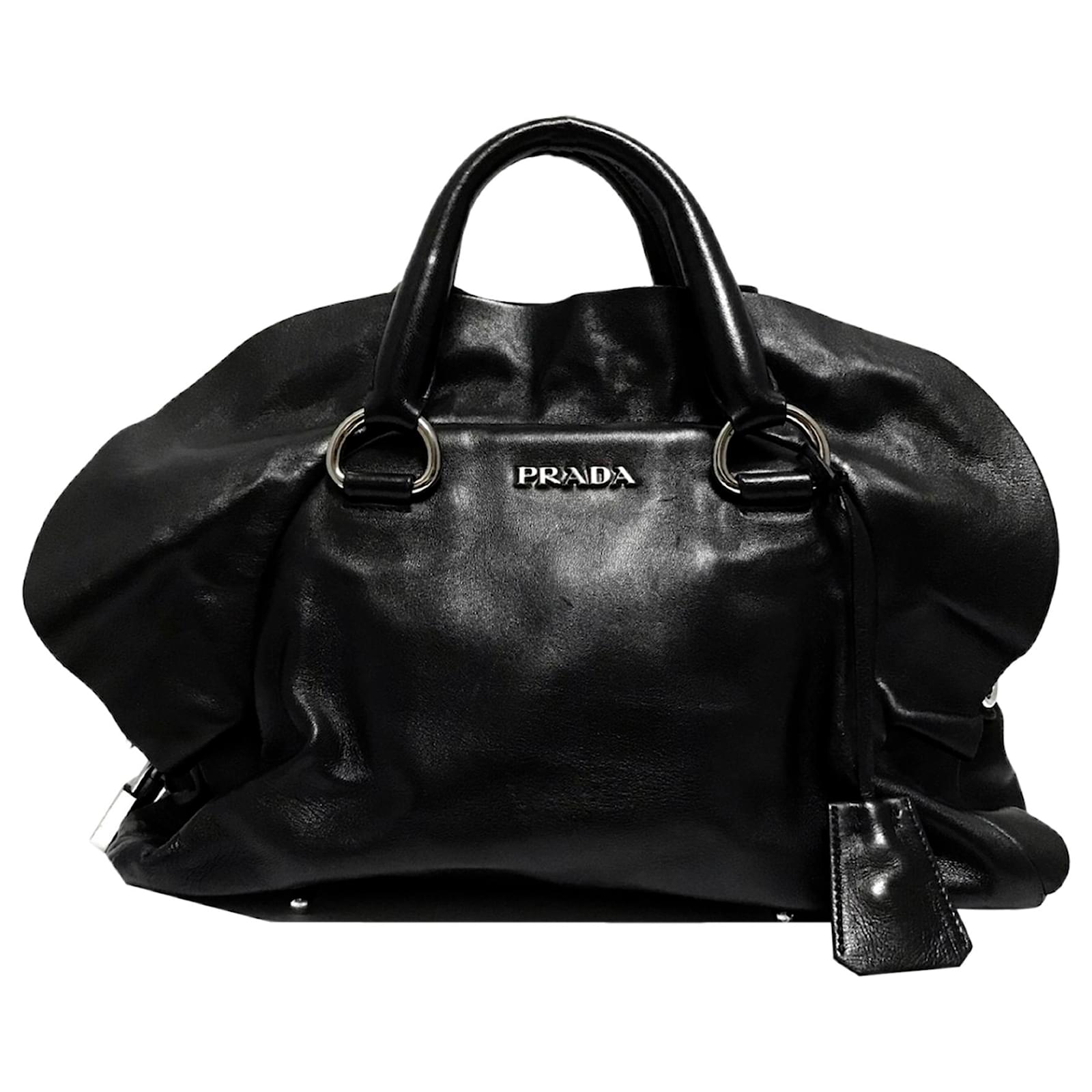 prada bucket bag leather