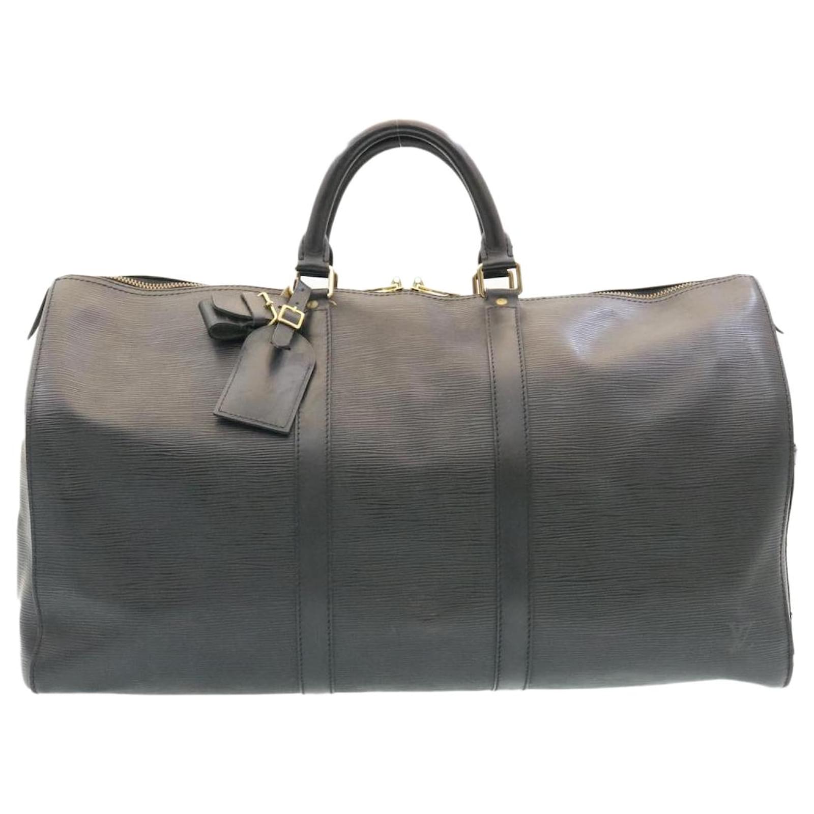 Louis Vuitton Keepall 50 Black Leather ref.379788 - Joli Closet