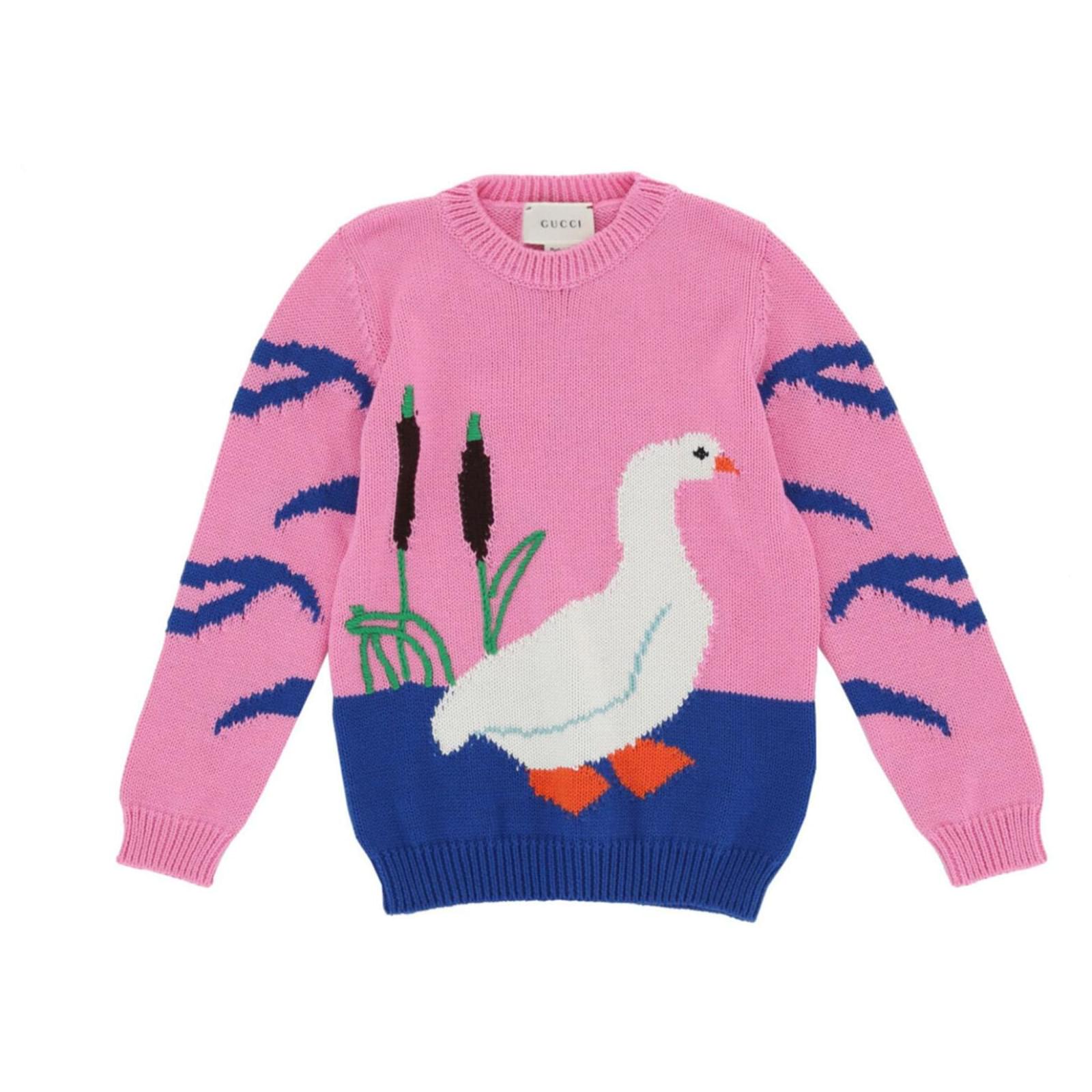 Gucci Suéter de lana con estampado de pato para niños Rosa ref.380037 -  Joli Closet