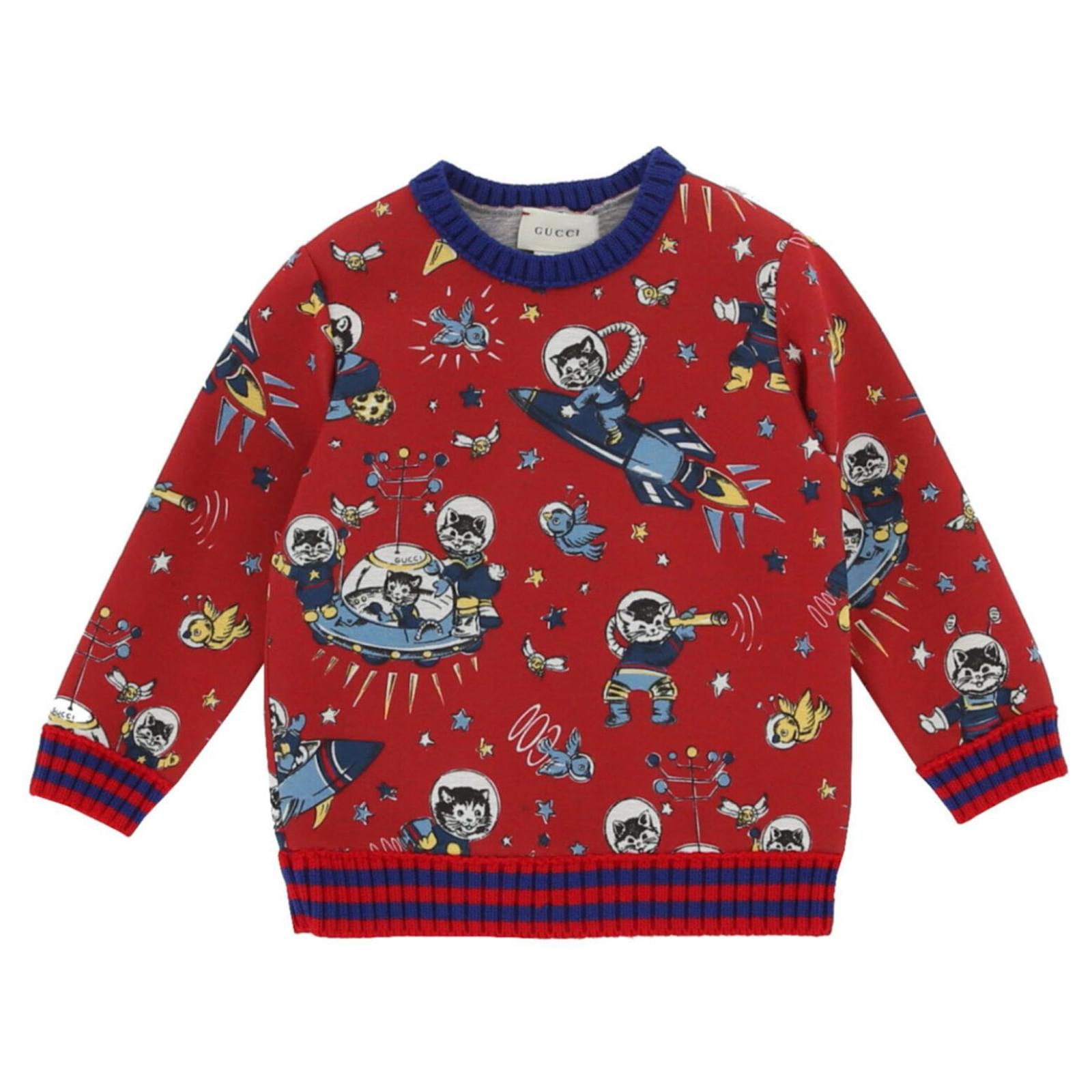 Gucci Maglione con stampa alieni per bambini Rosso Cotone ref.380042 - Joli  Closet