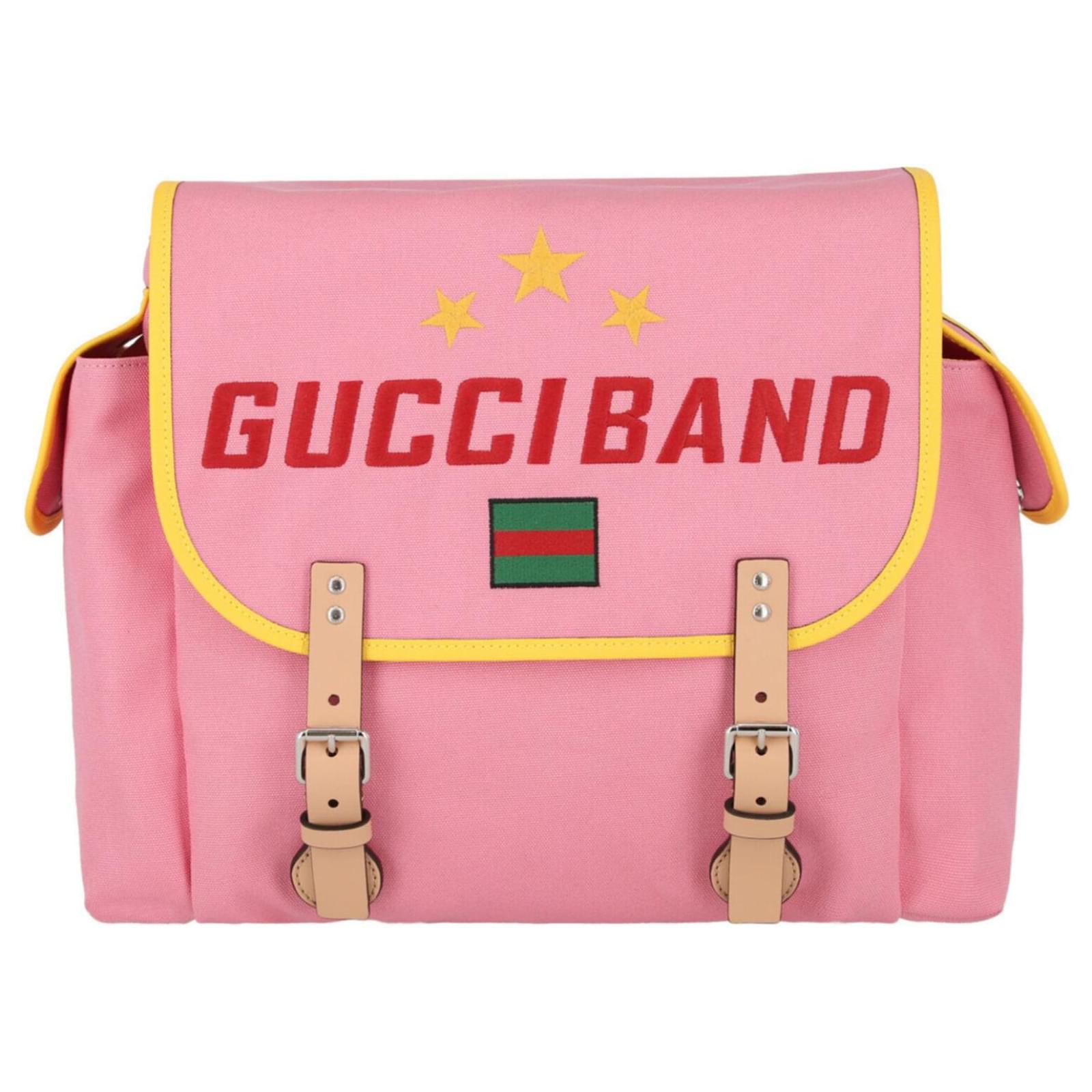 Gucci Kids Band Diaper Bag Pink Cloth  - Joli Closet