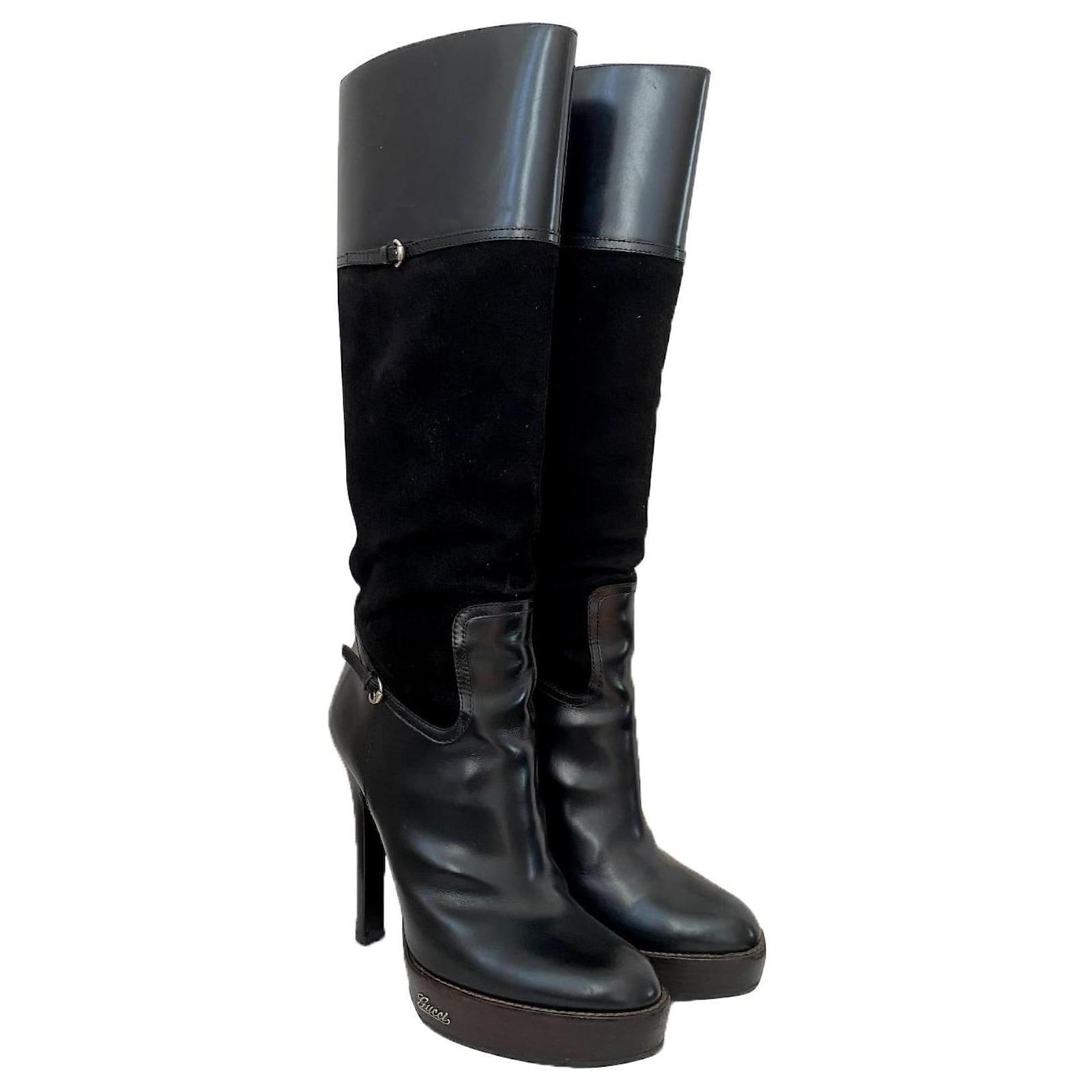 Stivali Gucci in pelle scamosciata Nero ref.380493 - Joli Closet