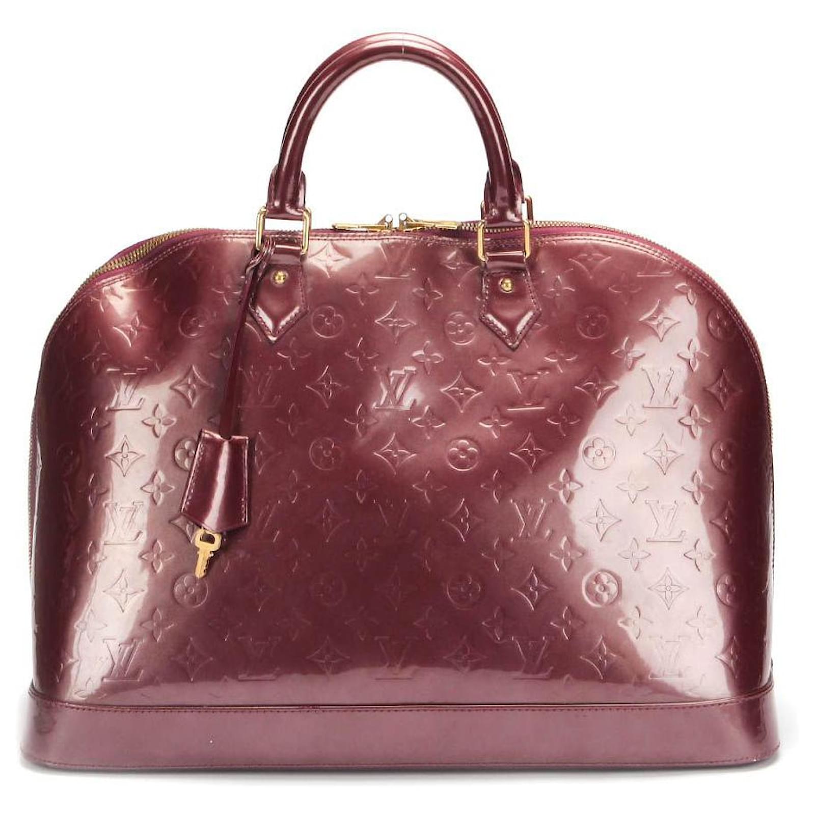 Alma bb patent leather handbag Louis Vuitton Burgundy in Patent