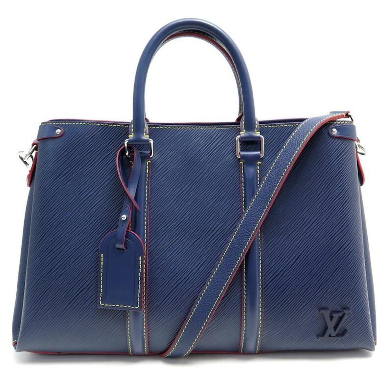 Bolso de mano Louis Vuitton Soufflot en cuero Epi azul