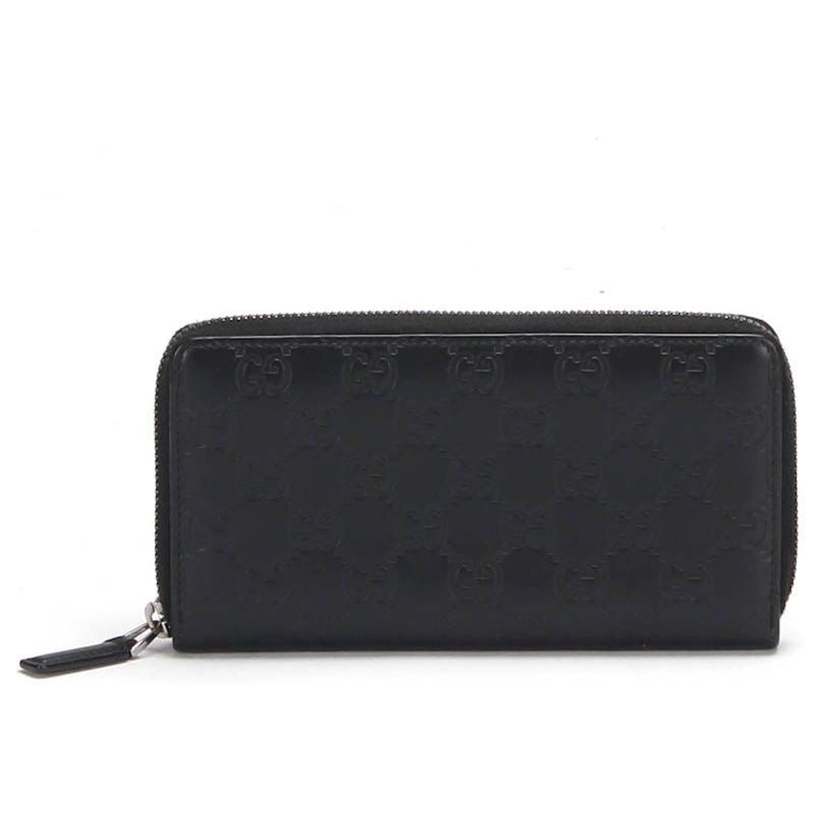 Gucci Guccissima Signature Long Wallet in black calf leather leather ...