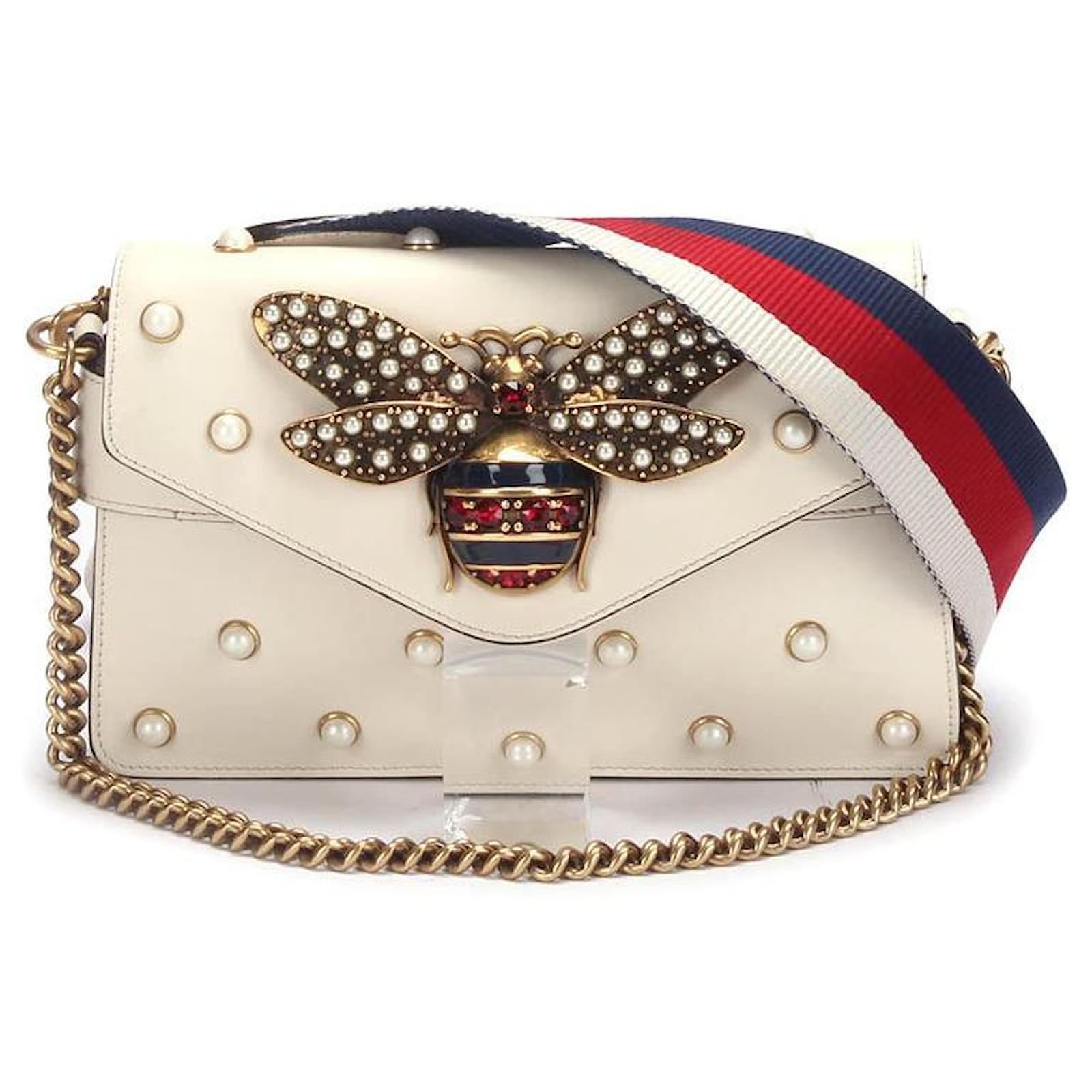 Gucci Mini Queen Margaret Broadway Crossbody Bag in white calf leather  leather ref.381836 - Joli Closet