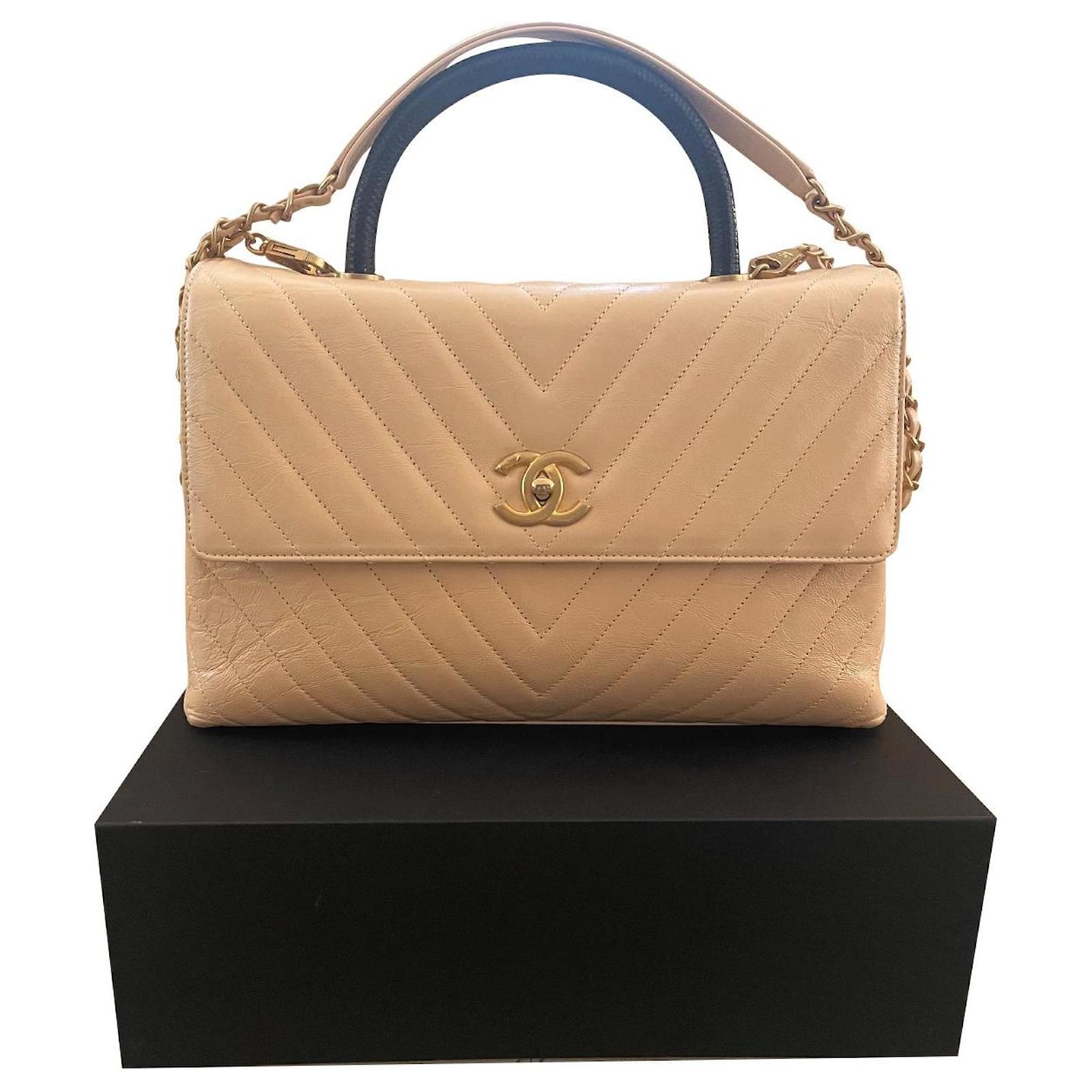 Chanel - Authenticated Coco Luxe Handbag - Leather Beige Plain for Women, Very Good Condition