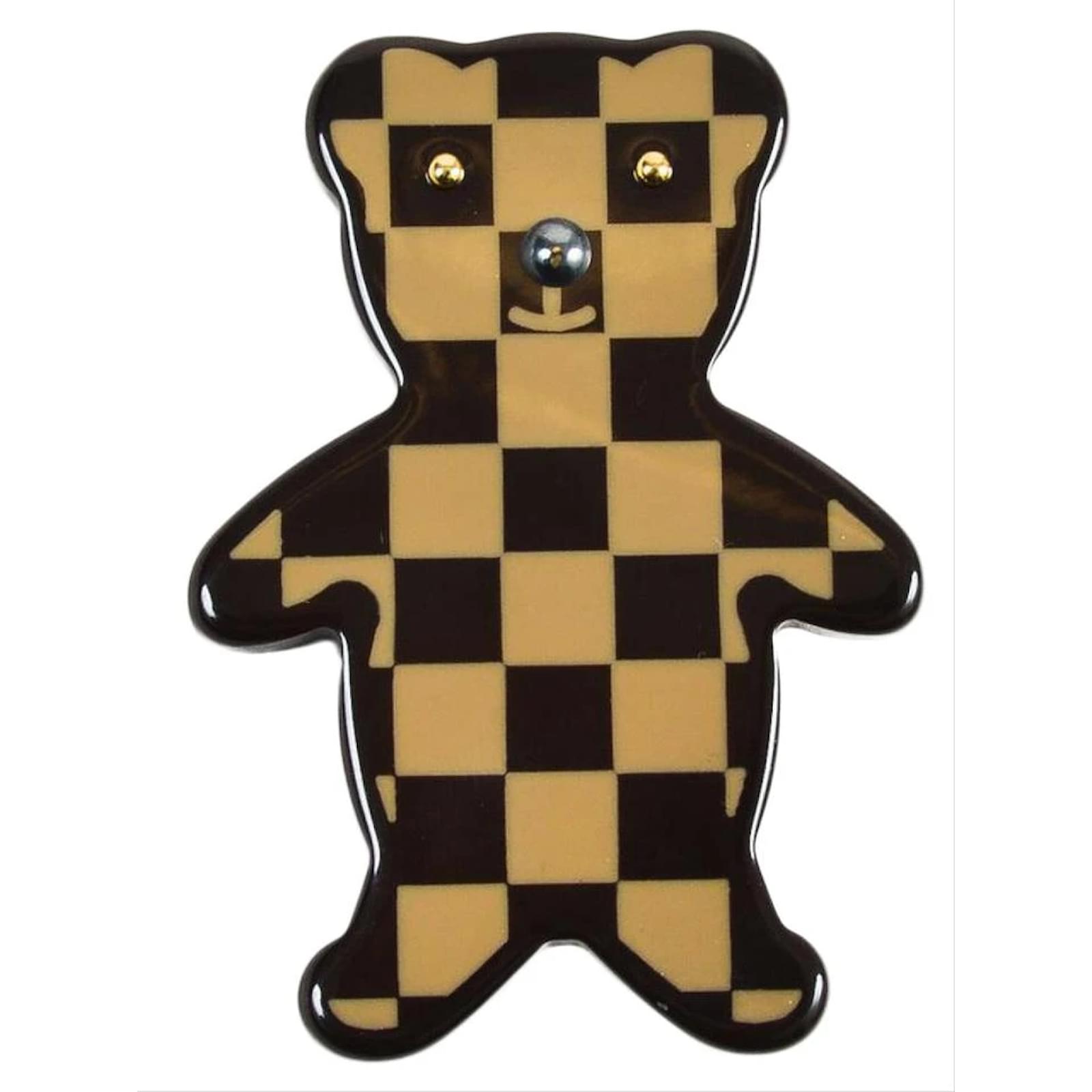 Louis Vuitton Monogram Teddy Bear Pin Brooch