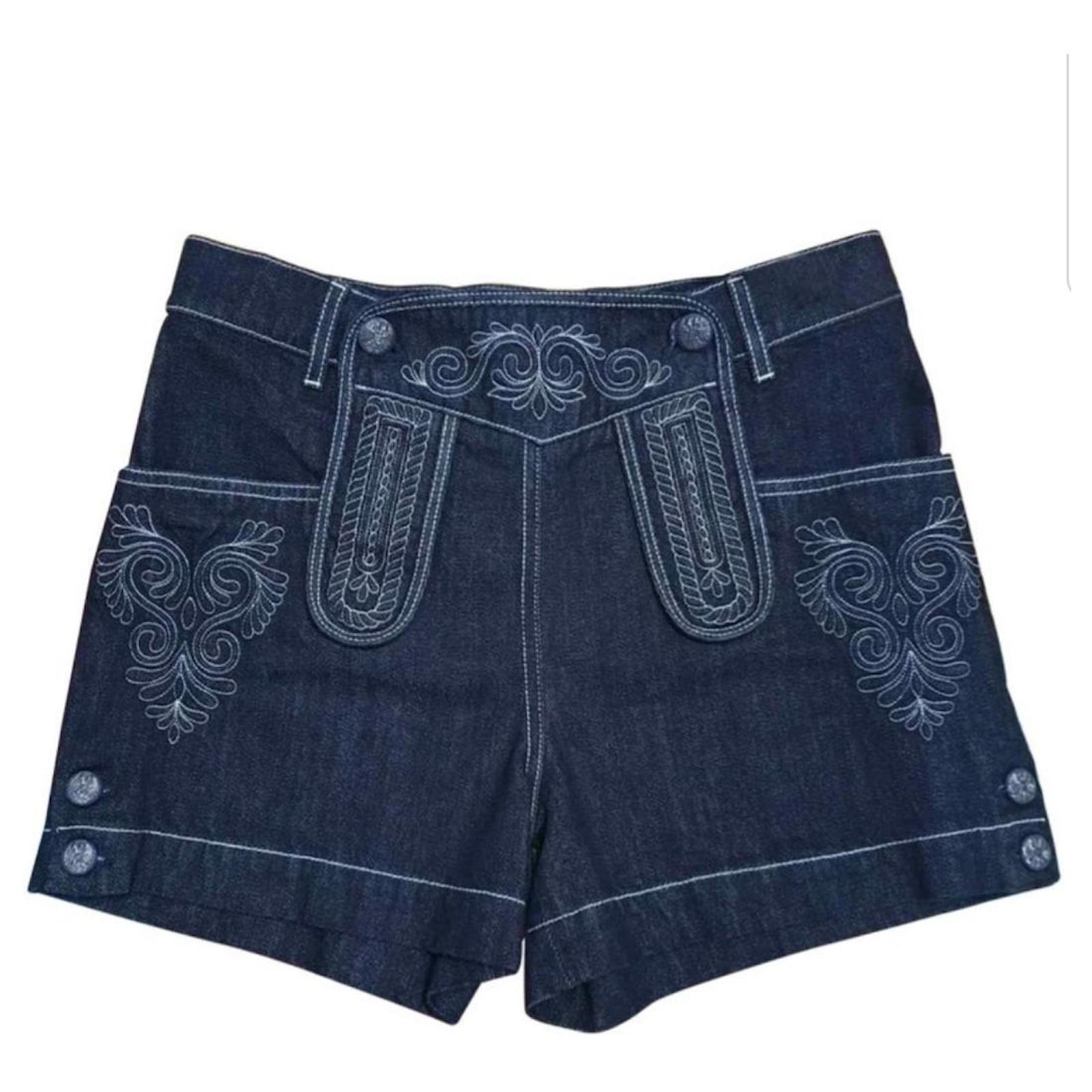 Pantaloncini di jeans Chanel Paris Salzburg Blu Cotone ref.382363 - Joli  Closet