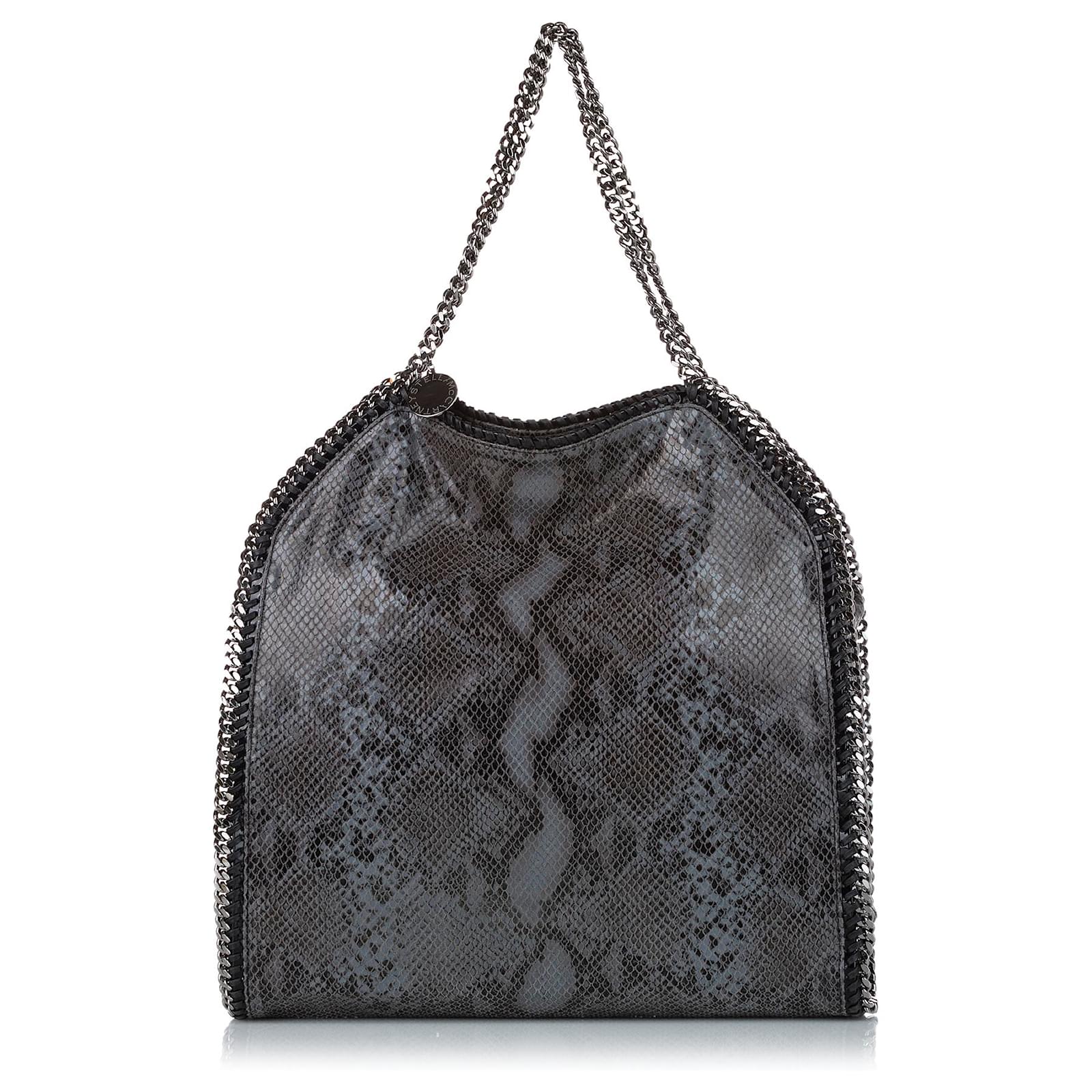 Stella Mc Cartney Tote ripiegabile Stella McCartney in pitone grigio  Falabella Metallo Panno ref.382539 - Joli Closet
