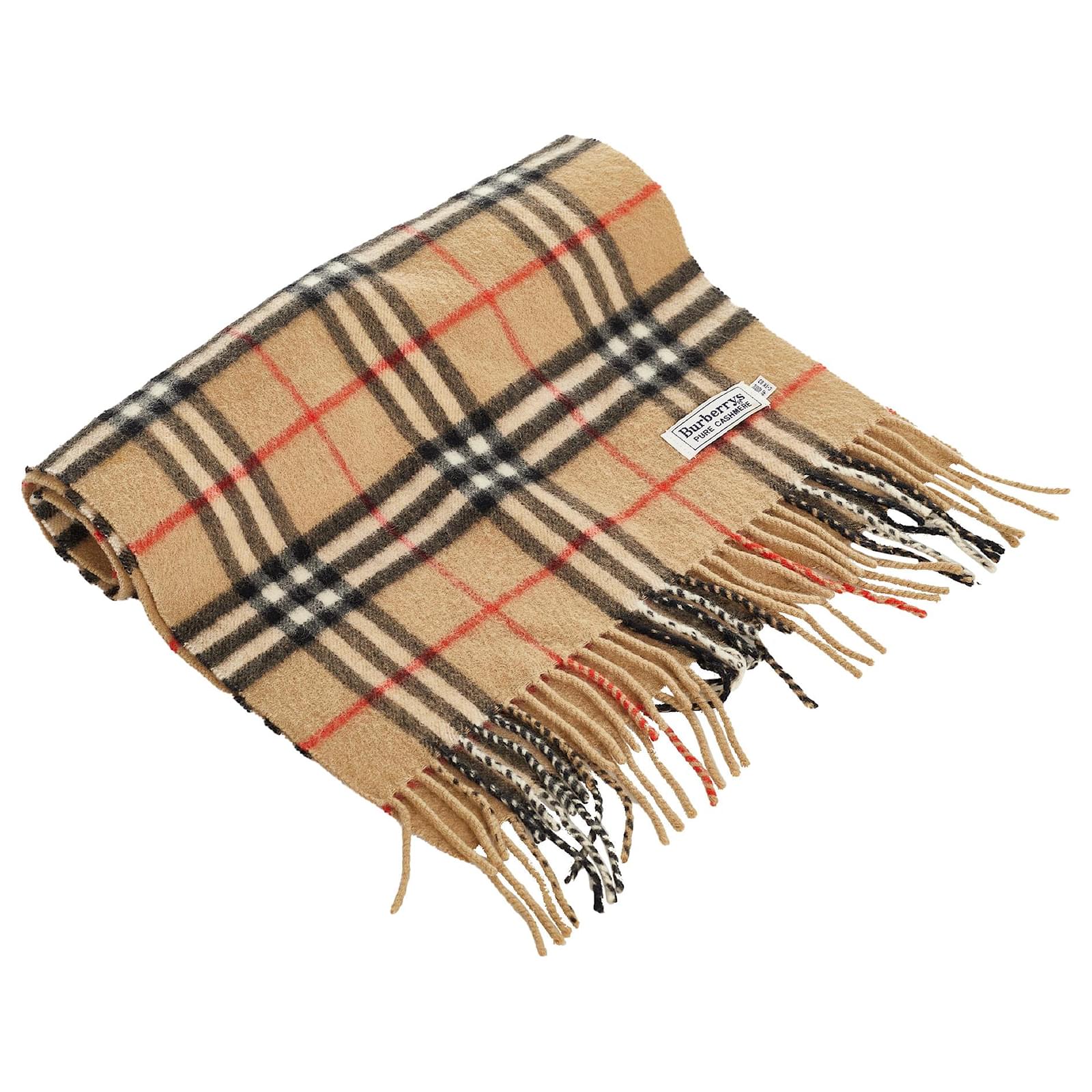 Checked Wool And Silk Scarf in Beige - Burberry