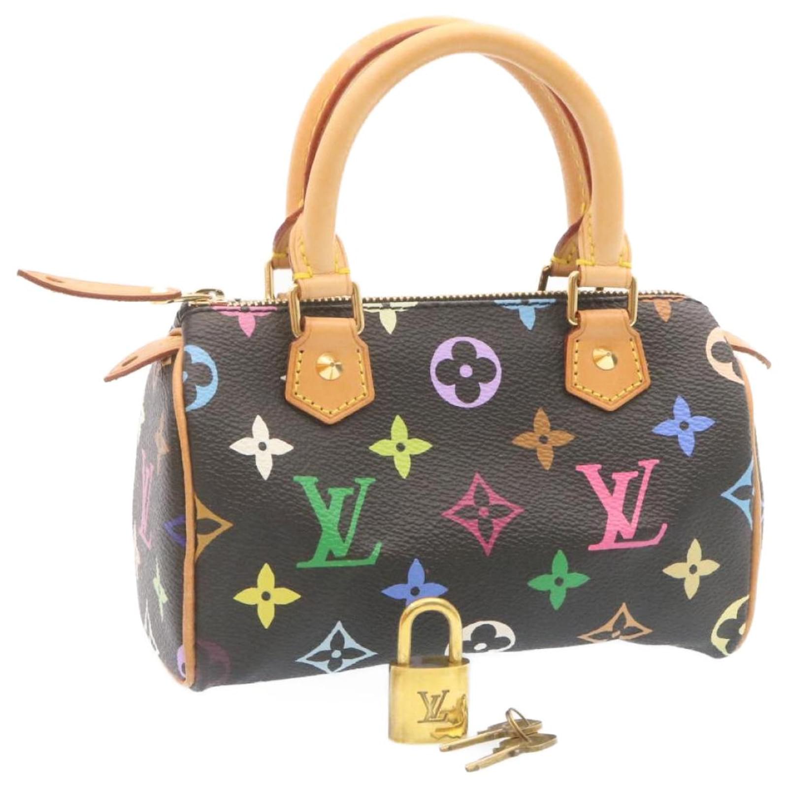 LOUIS VUITTON Mini borsa a mano Speedy multicolore con monogramma Nero  M92644 auth 25203 Tela ref.383229 - Joli Closet