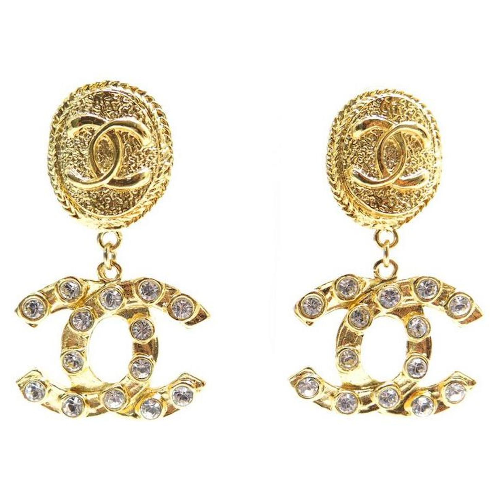 chanel antique strass earrings