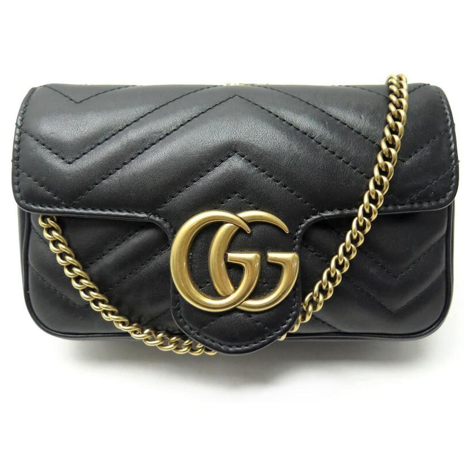 Gucci Black Super Mini GG Marmont Bag for Women