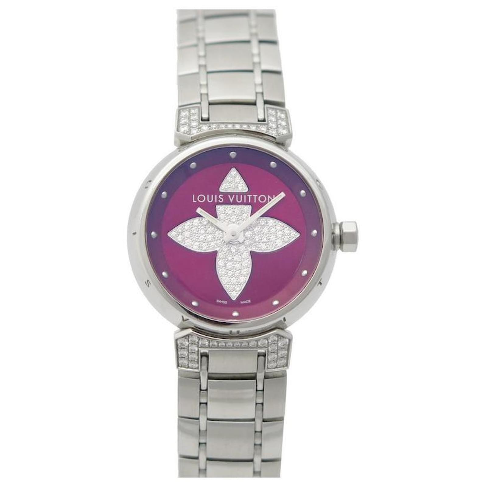 Louis Vuitton Tambour Lovely Diamond Quartz Stainless Ladies Watch