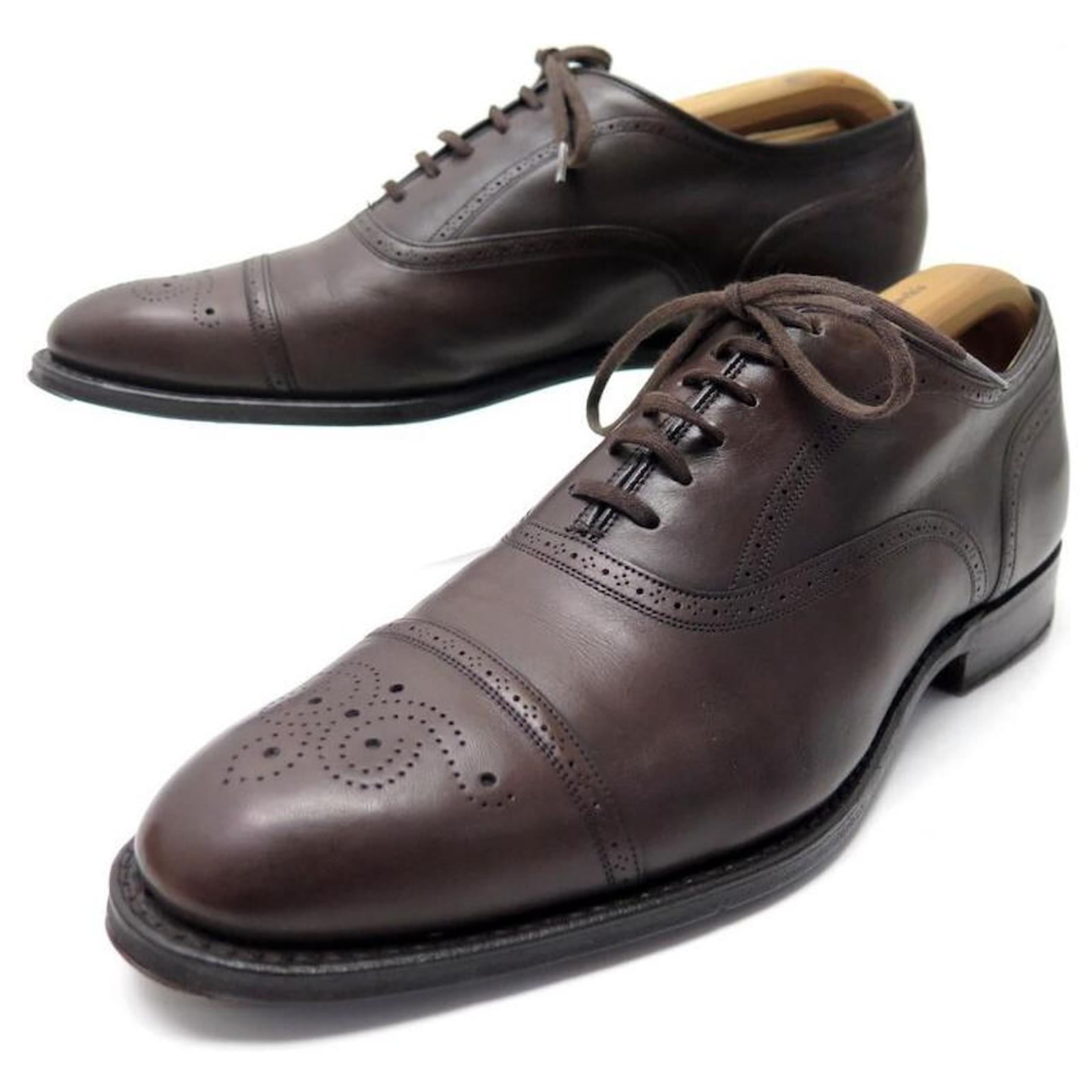 CHURCH'S BURSTOCK SHOES 8F 42 RICHELIEU BOUT FLORAL BROWN LEATHER SHOES ...