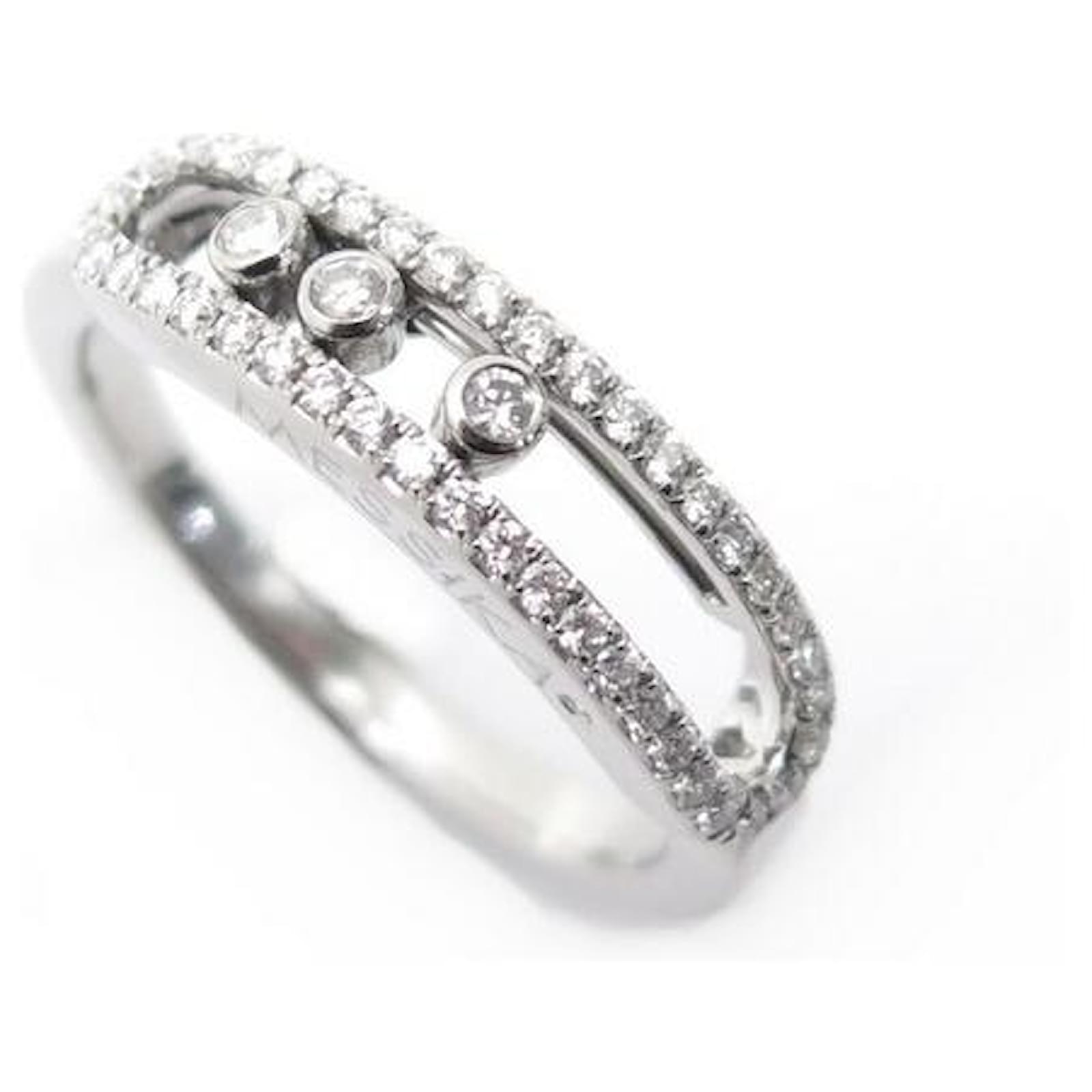 NINE MESSIKA BABY MOVE PAVEE RING 04683-WG 51 WHITE GOLD 18K