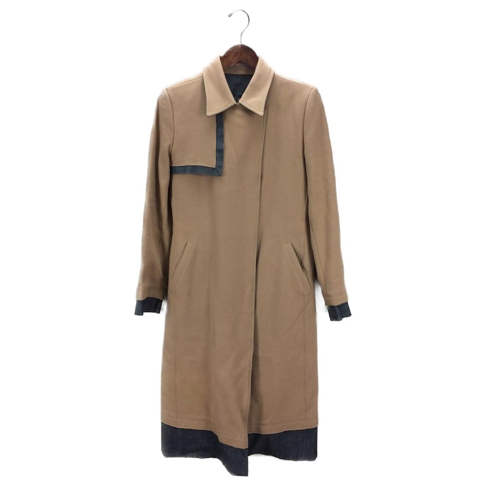 Used] FENDI Denim Switching Coat Caramel Wool Cloth ref.384132