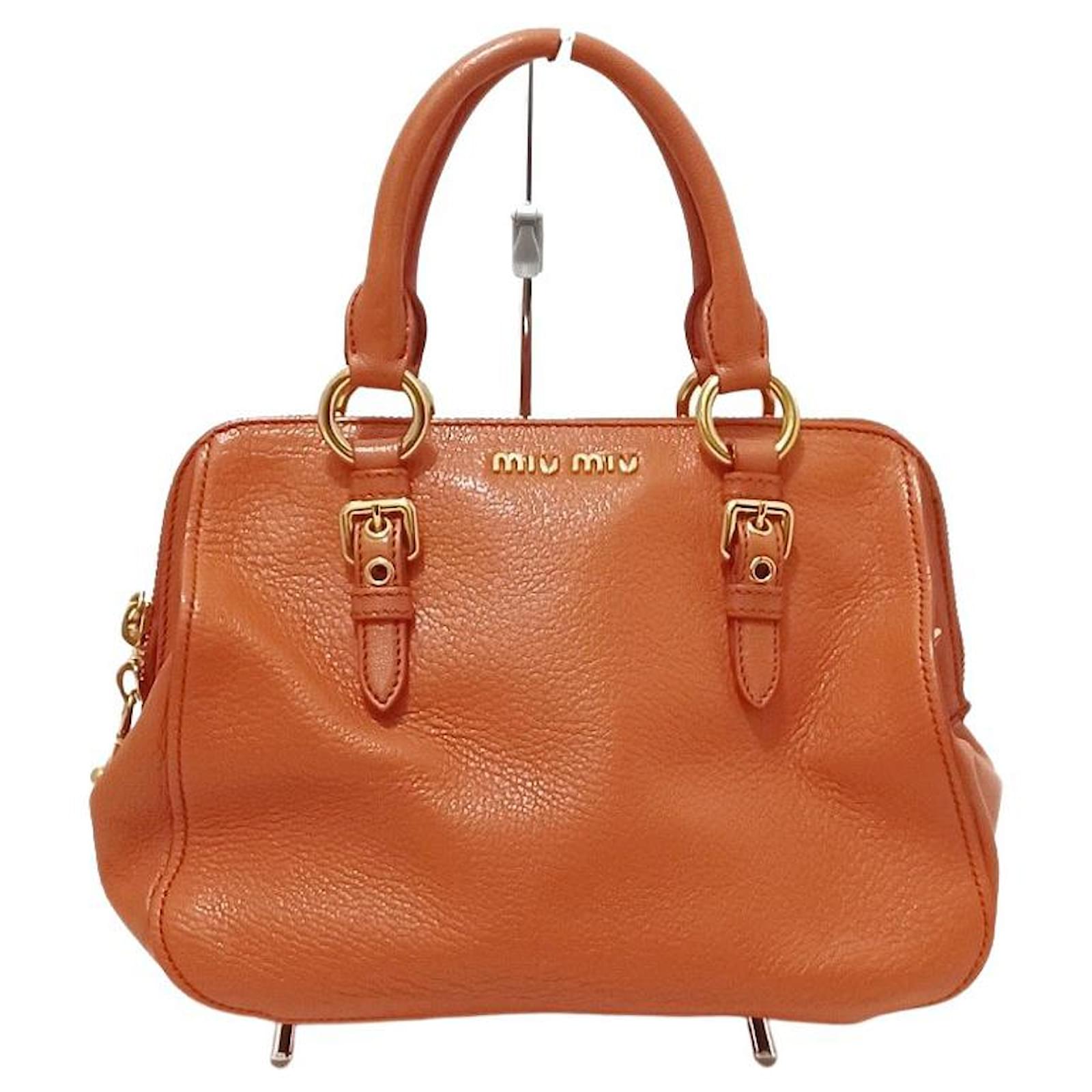 Miu Miu Orange Leather Madras Crossbody Bag Miu Miu